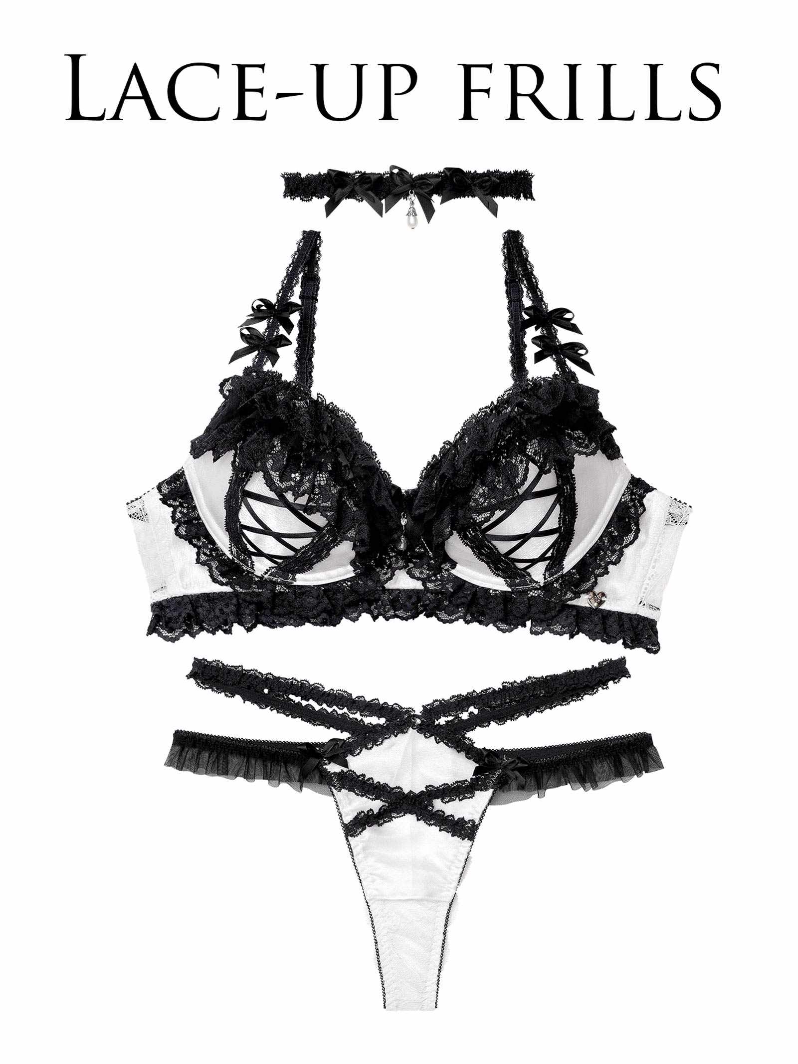 12/12新作!【明日花キララプロデュース/WhipBunny】Lolita Frill Lacy Bra&T-back / ロリータフリルレーシィブラ&Tバック