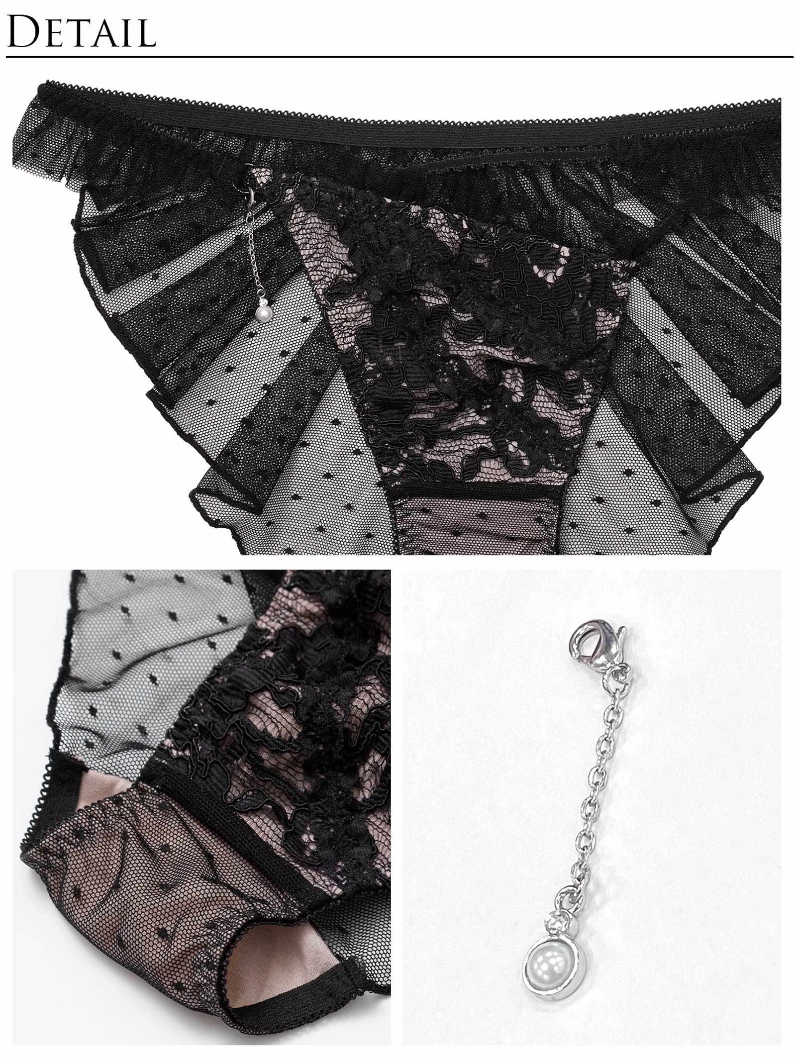 2/27新作!【明日花キララプロデュース/WhipBunny】Dot Ribbon Tulle Bra&Shorts / ドットリボンチュールブラ&ショーツ