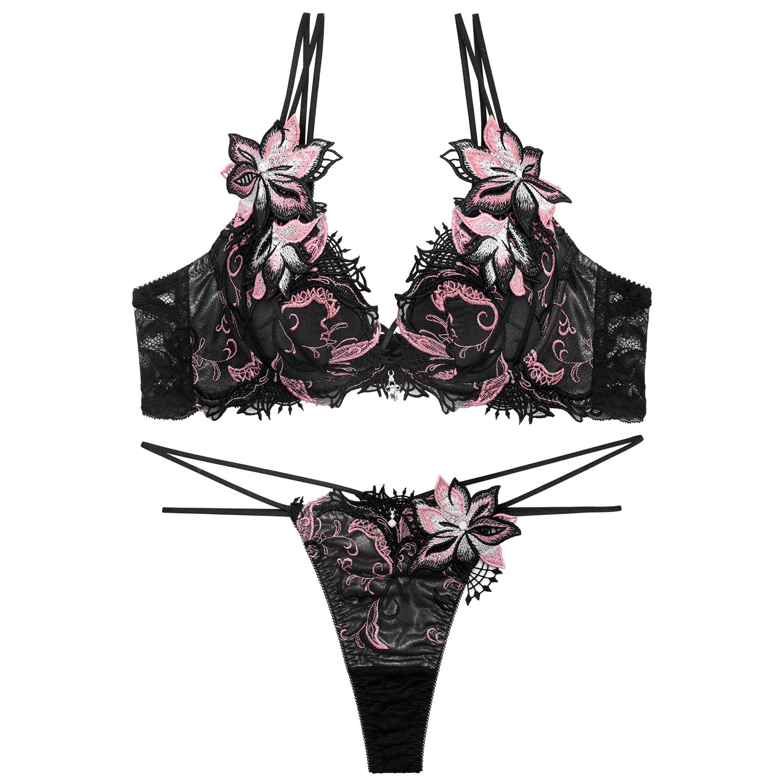 5/4新作!【明日花キララプロデュース/WhipBunny】Spark Rich Flower Bra&T-back/ スパークリッチフラワーブラ&Tバック