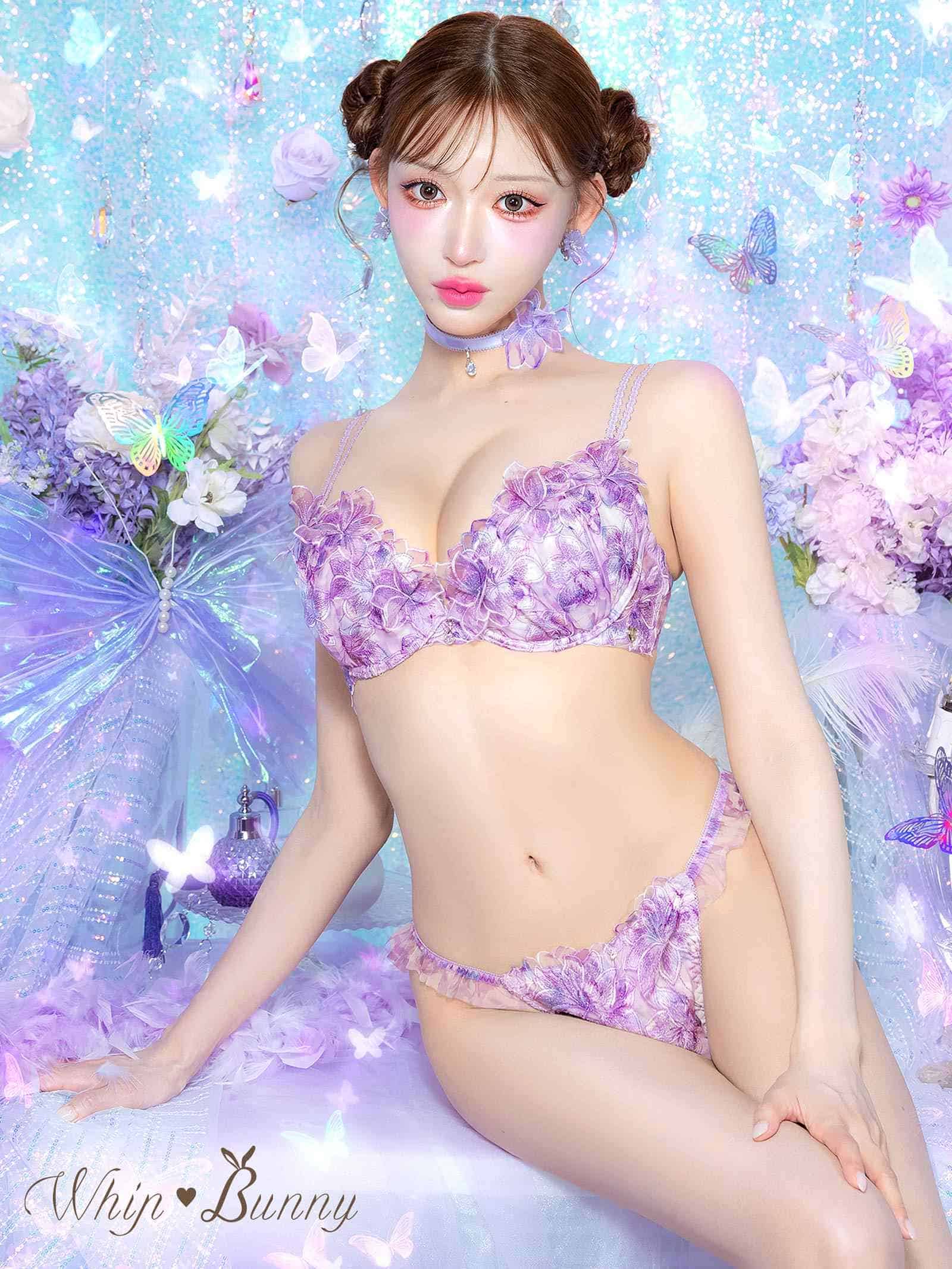 6/24新作!【明日花キララプロデュース/WhipBunny】Lumiere Peony Bra&Shorts / ルミエールピオニーブラ&ショーツ