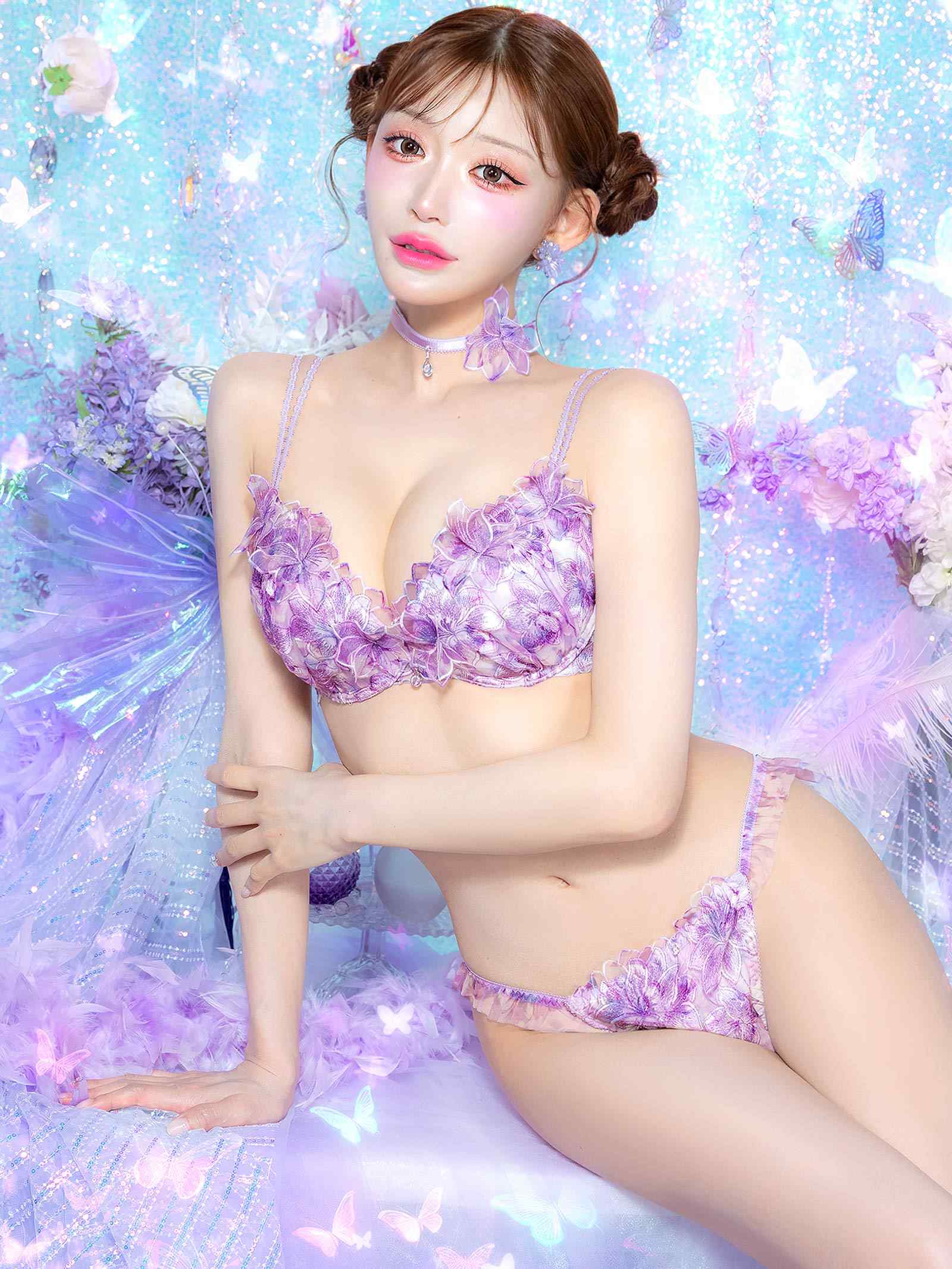 6/24新作!【明日花キララプロデュース/WhipBunny】Lumiere Peony Bra&Shorts / ルミエールピオニーブラ&ショーツ