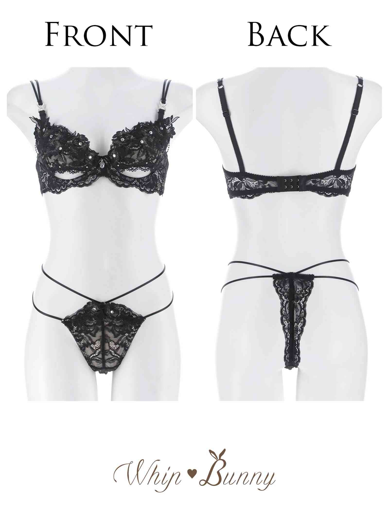 7/1新作!【明日花キララプロデュース/WhipBunny】Glamorous Bijou Flower Bra&T-back / グラマラスビジューフラワーブラ&Tバック