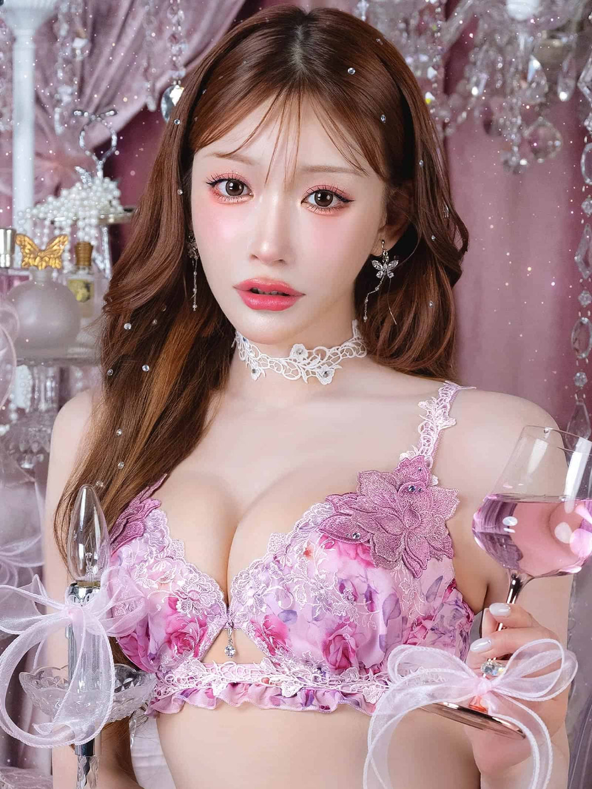 10/16新作!【明日花キララプロデュース/WhipBunny】Melty Chiffon Bouquet Bra&Shorts / メルティシフォンブーケブラ&ショーツ