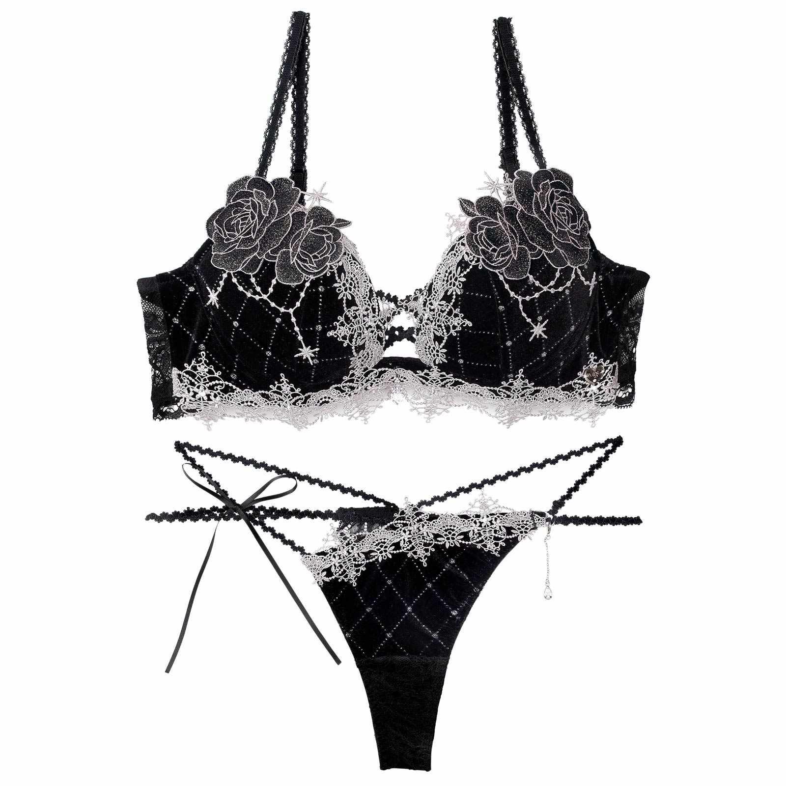 【明日花キララプロデュース/WhipBunny】Luxe Jewelry Velour Bra&T-back / リュクスジュエリーベロアブラ&Tバック