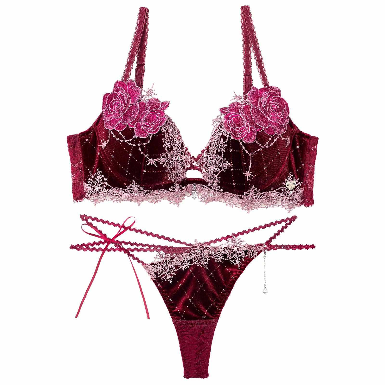 【明日花キララプロデュース/WhipBunny】Luxe Jewelry Velour Bra&T-back / リュクスジュエリーベロアブラ&Tバック