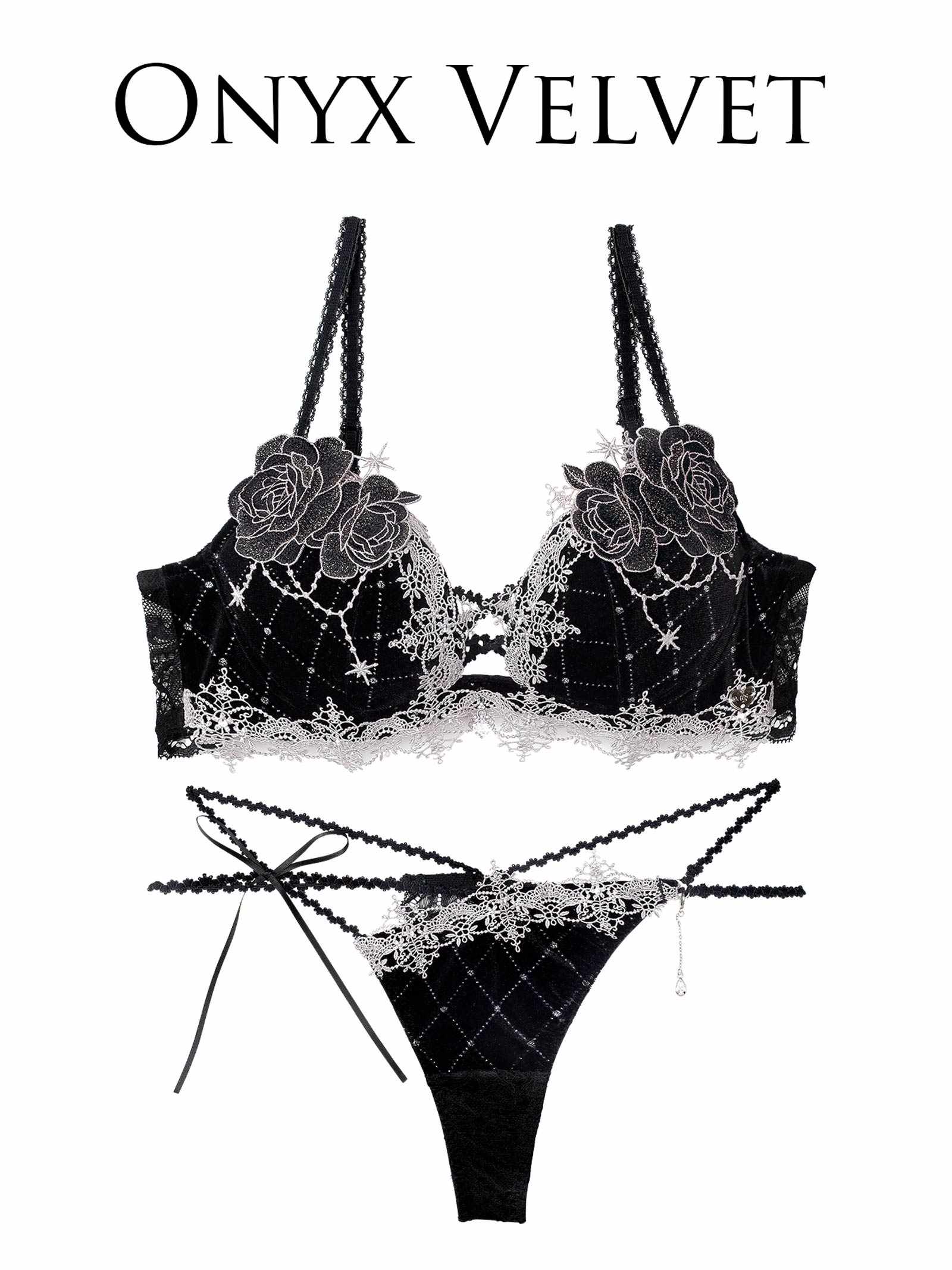 10/10新作!【明日花キララプロデュース/WhipBunny】Luxe Jewelry Velour Bra&T-back / リュクスジュエリーベロアブラ&Tバック