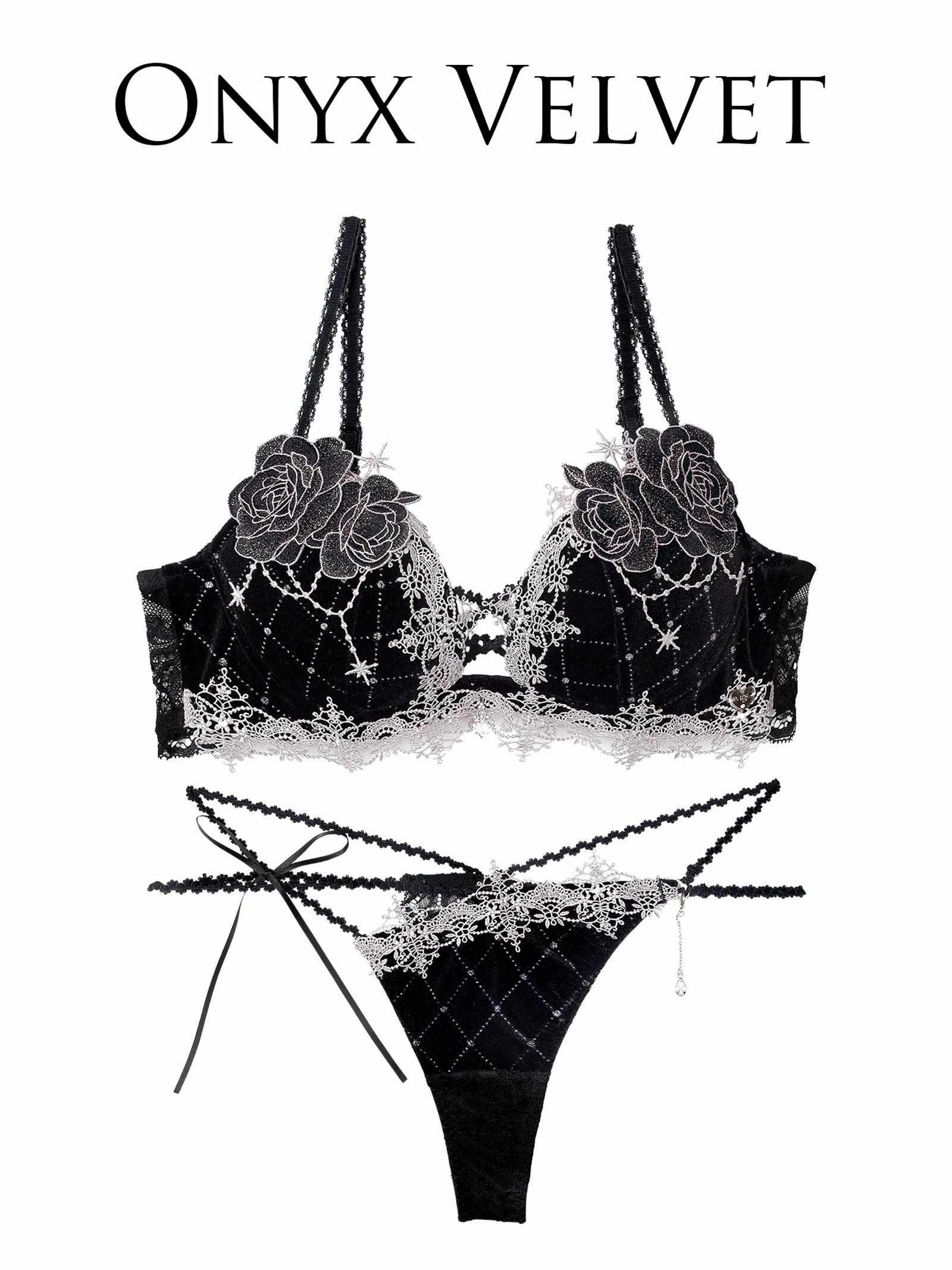 10/10新作!【明日花キララプロデュース/WhipBunny】Luxe Jewelry Velour Bra&T-back / リュクスジュエリーベロアブラ&Tバック