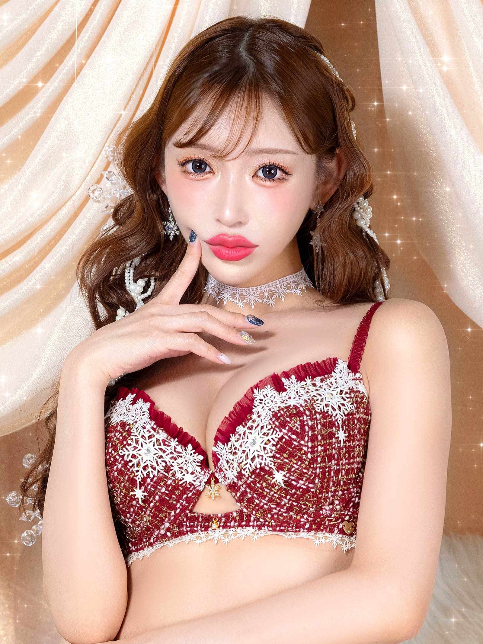 11/21新作!【明日花キララプロデュース/WhipBunny】Luxury Snow Tweed Bra&Shorts / ラグジュアリースノーツイードブラ&ショーツ