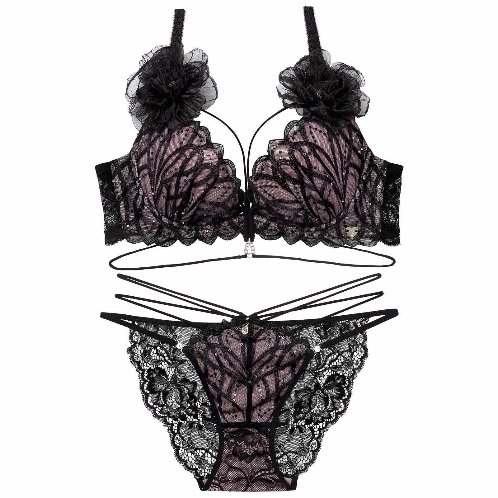 【明日花キララプロデュース/WhipBunny】Elegant Arch Corsage Bra&Shorts/ エレガントアーチコサージュブラ&ショーツ