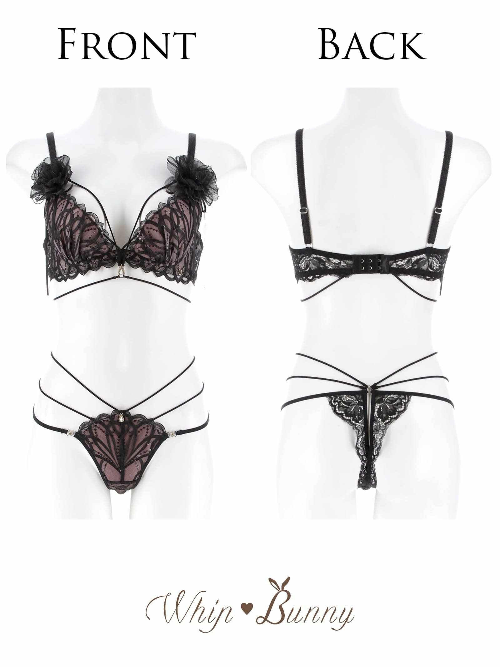 1/30新作!【明日花キララプロデュース/WhipBunny】Elegant Arch Corsage Bra&T-back/ エレガントアーチコサージュブラ&Tバック