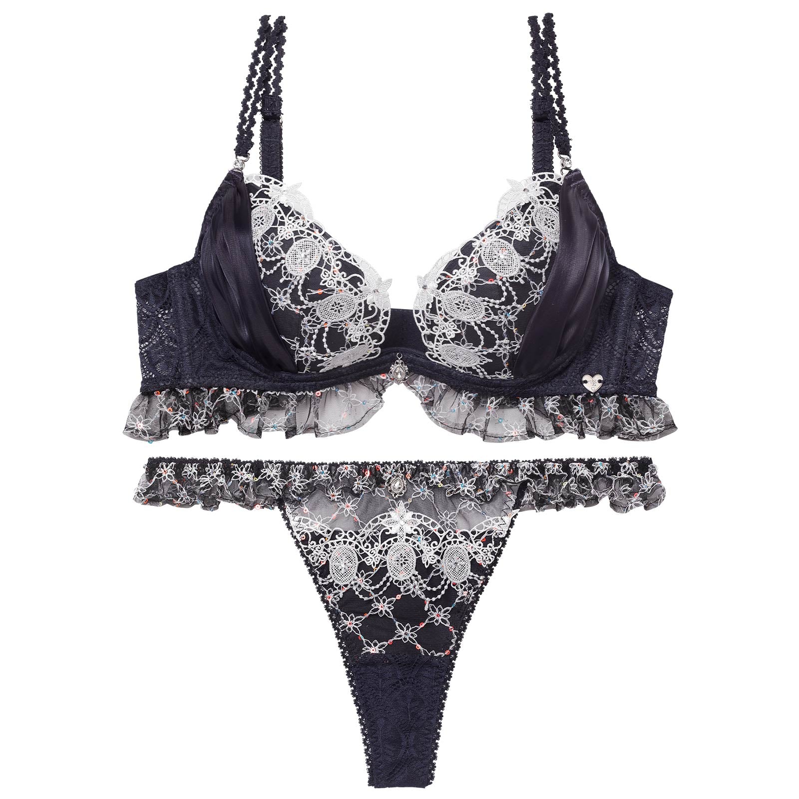 3/13新作!【明日花キララプロデュース/WhipBunny】Princess Lame Chiffon Bra&T-back / プリンセスラメシフォンブラ&Tバック