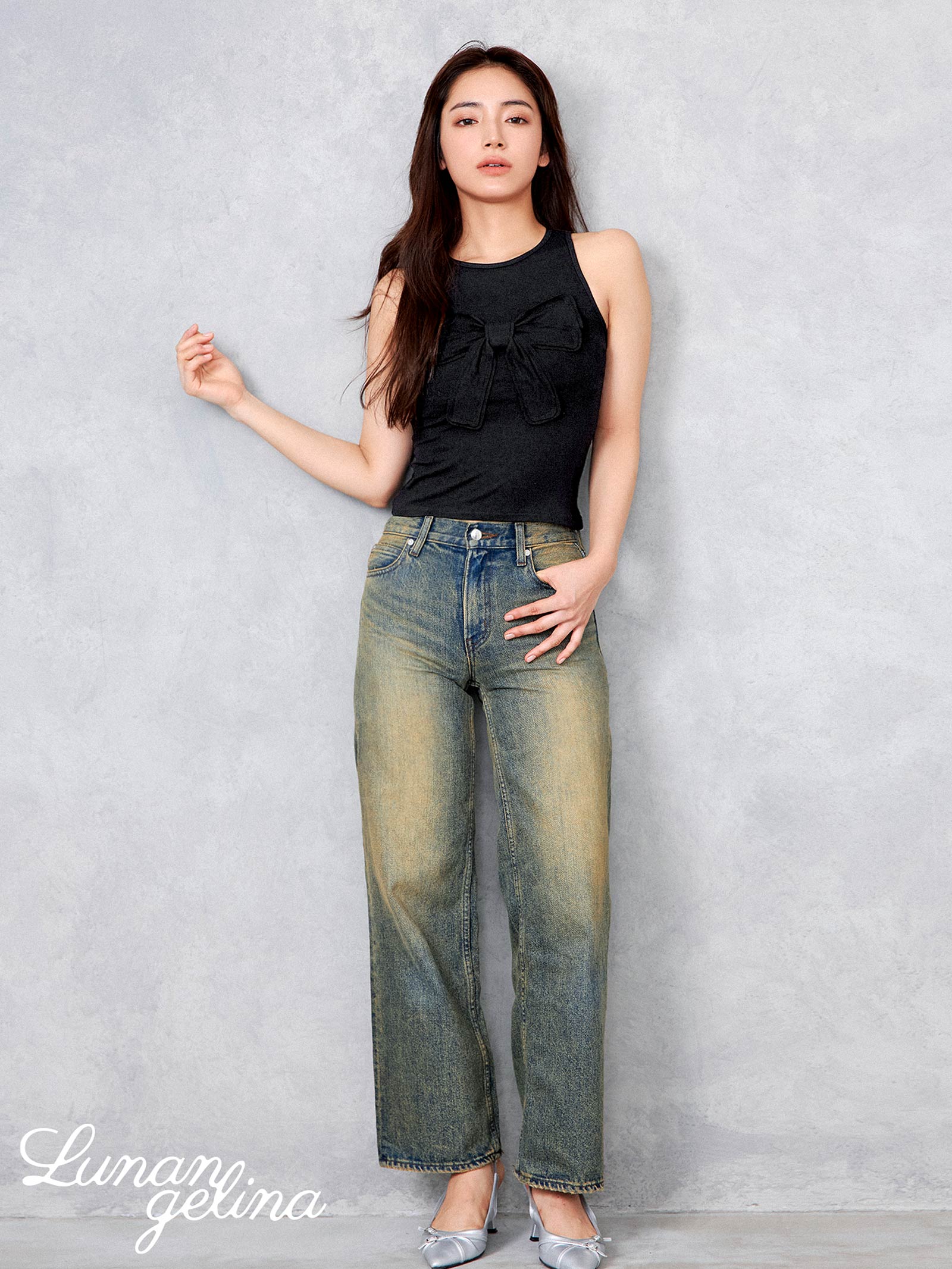 8/30新作!【lunangelina】Ribbon Tops/BLACK