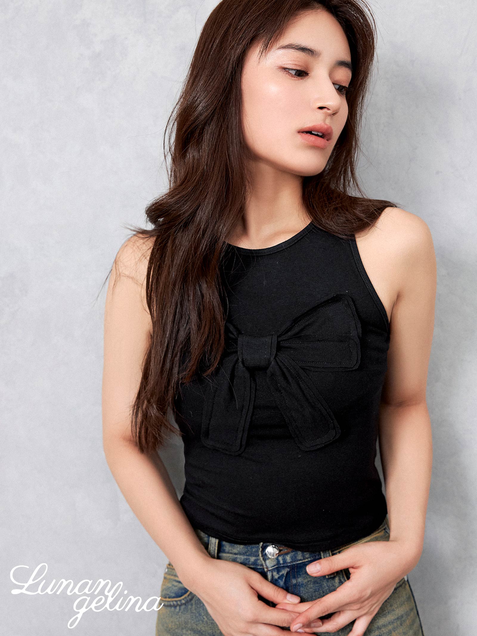 8/30新作!【lunangelina】Ribbon Tops/BLACK