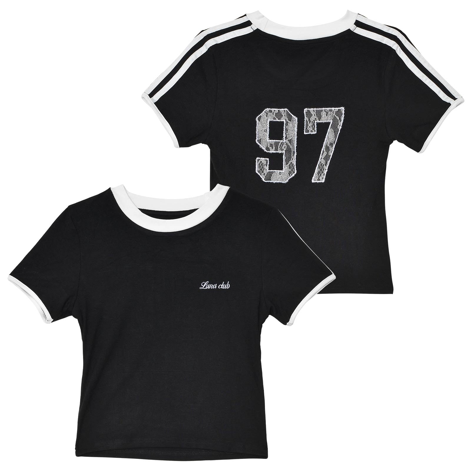 【lunangelina】Lace Uniform Tee / BLACK