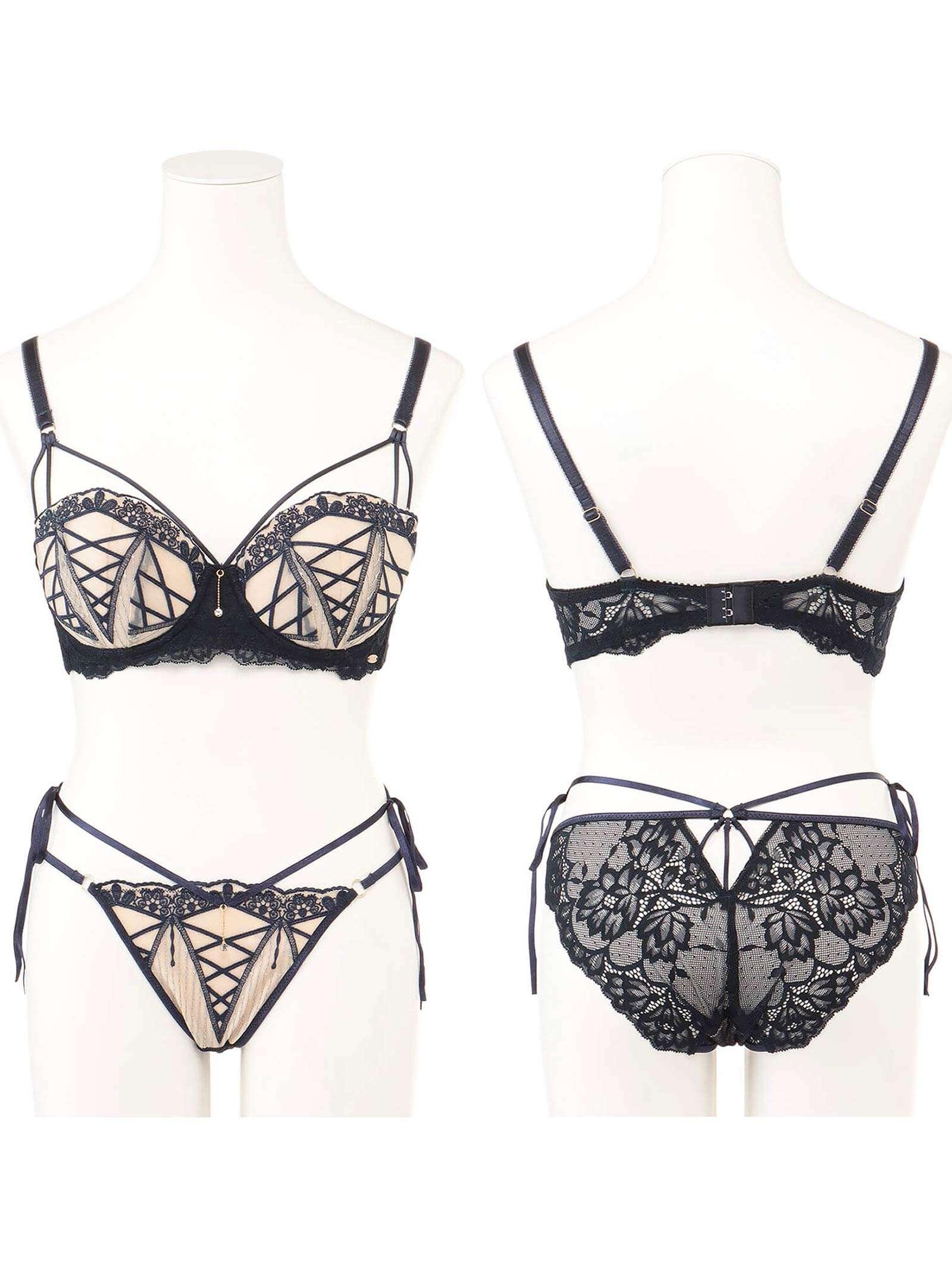【LEMURA】Nudy Lace Lingerie -フルバックセット-DARKNAVY - 【公式】247Lingerie
