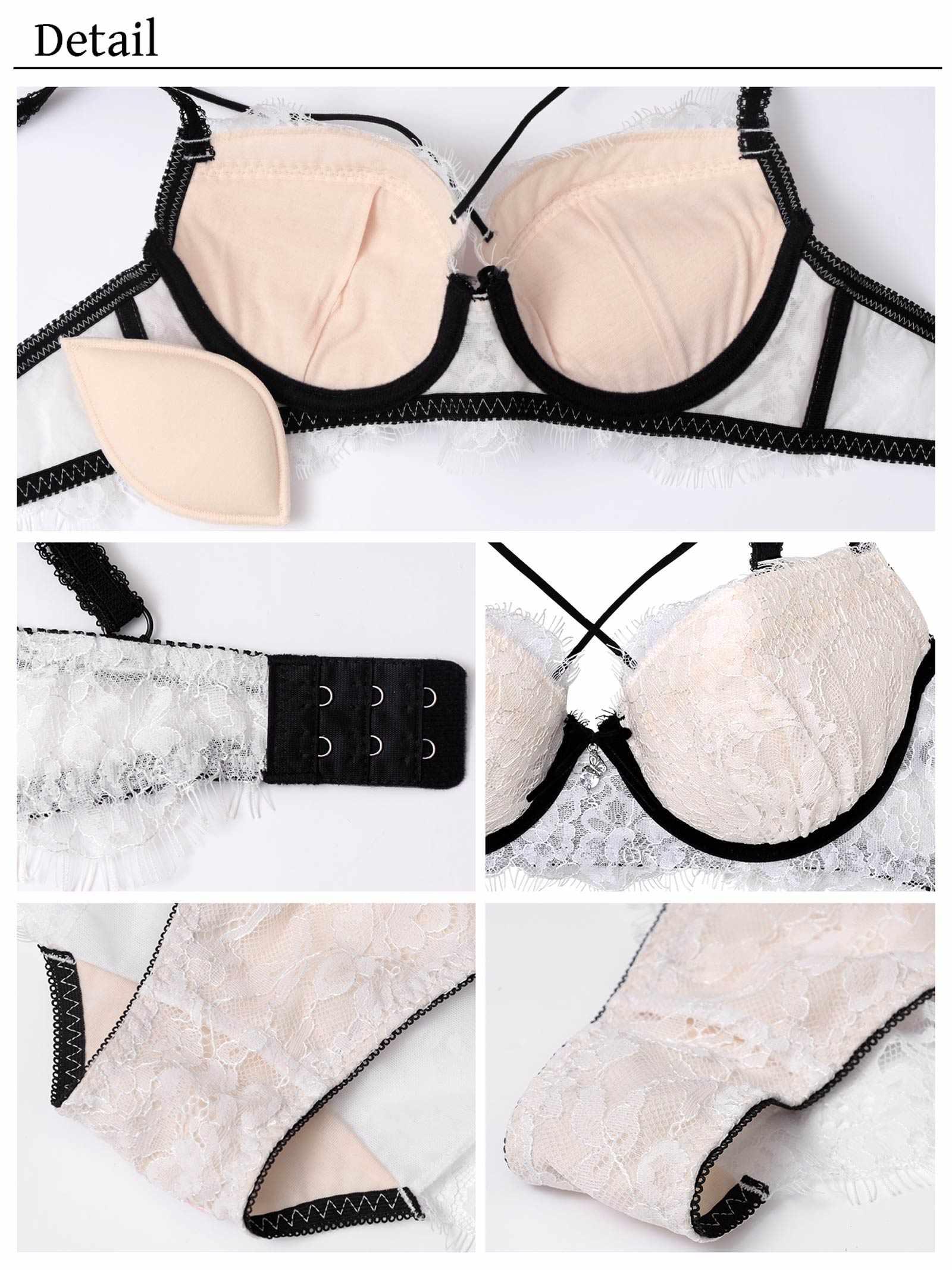 【YouTuberるなプロデュース/Lulumerry】ベロアリボンレース 盛りもっと ブラジャー&ショーツ /ホワイト