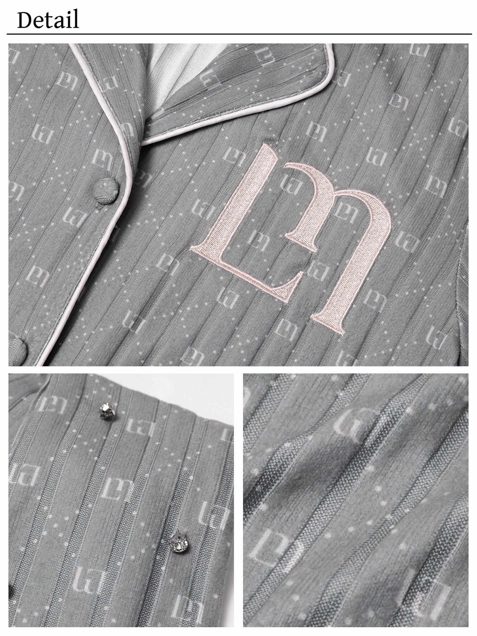 【YouTuber流那プロデュース/Lulumerry】モノグラムラビット ルームウェア レディーストップス&ショートパンツ&ヘアバンドセット /グレーラビット(GRAY)