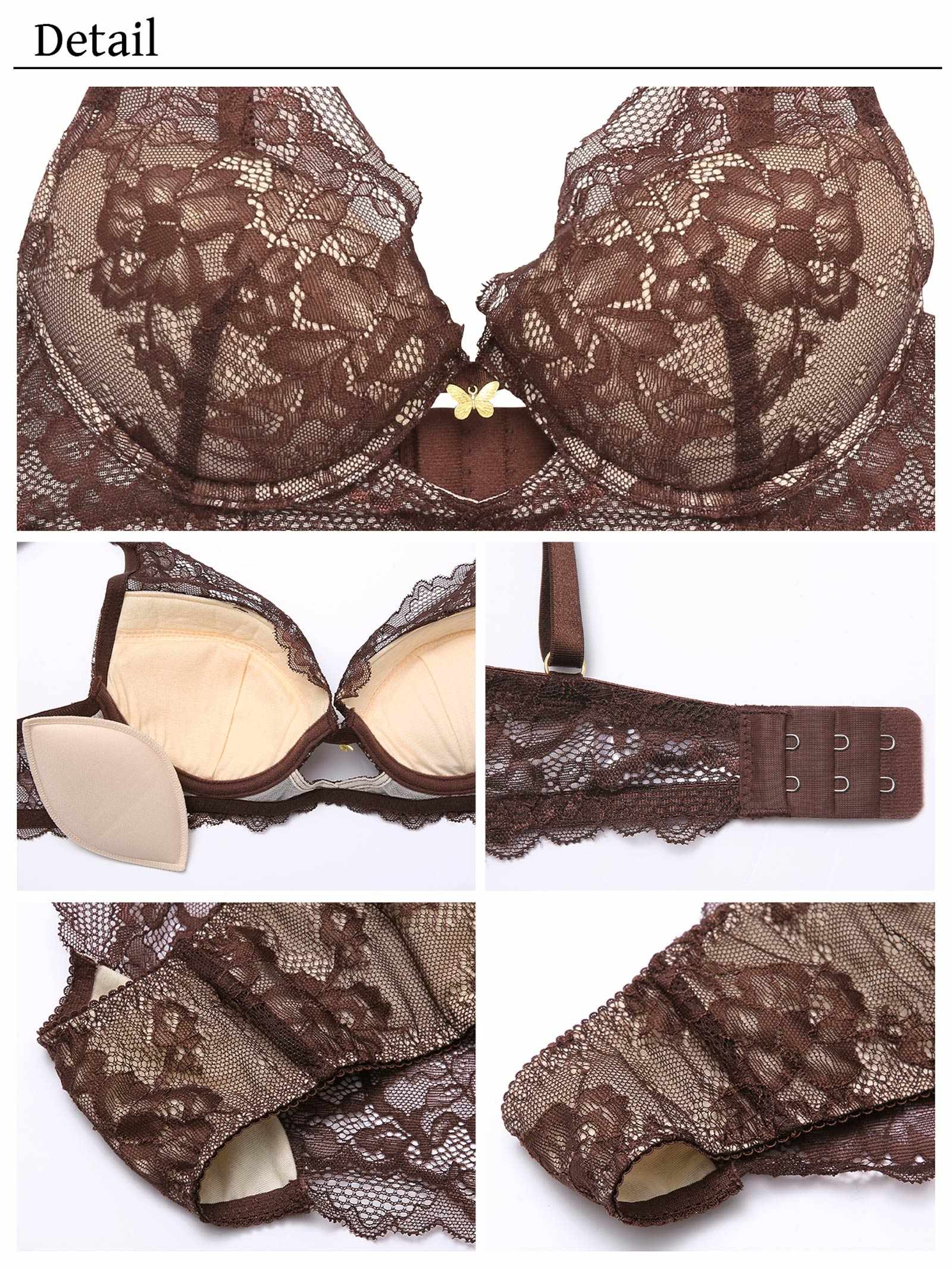 【ばんばんざい るなプロデュース/Lulumerry】パピヨンチャーム 盛りもっと ブラジャー&ショーツ / ブラウン