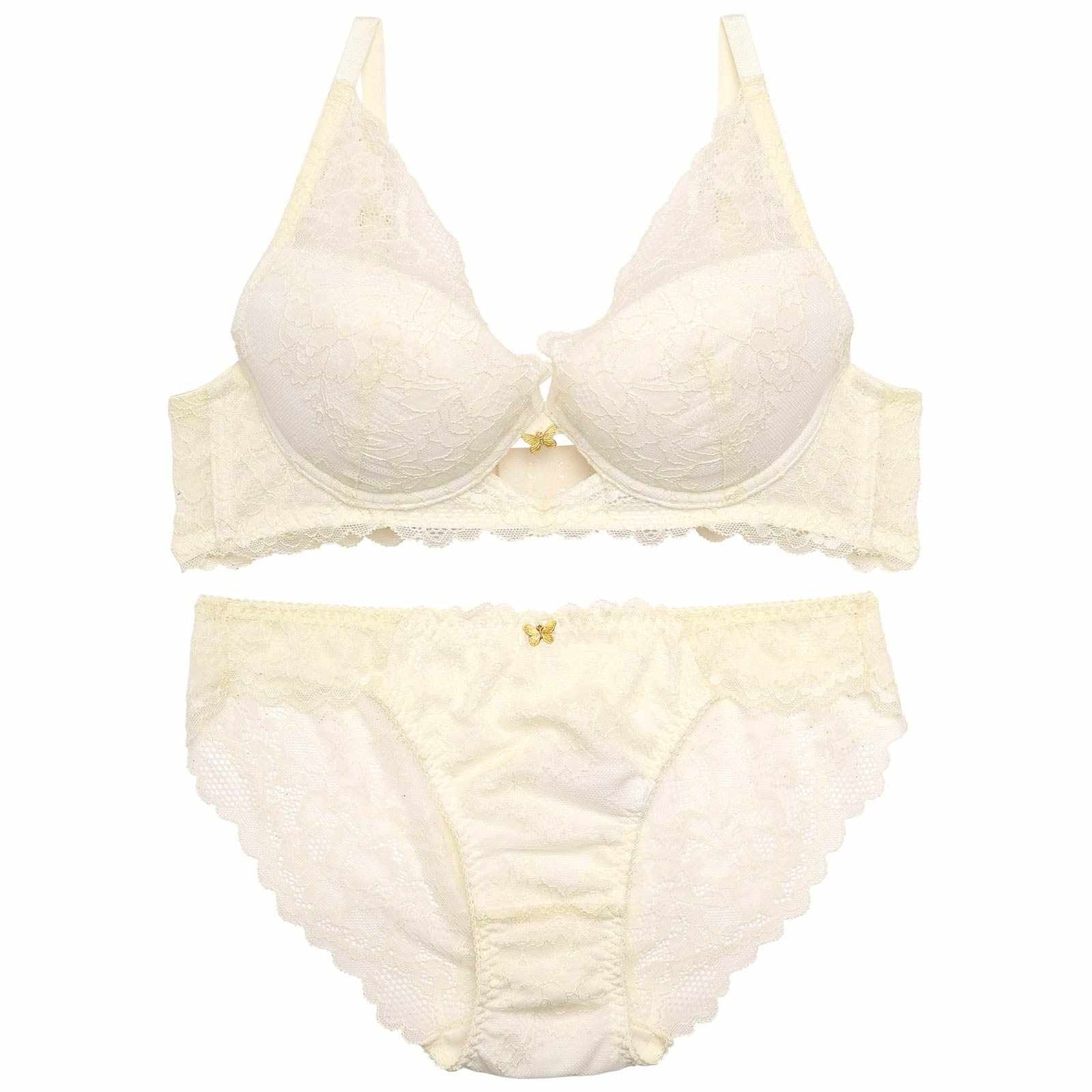 【YouTuber流那プロデュース/Lulumerry】パピヨンチャーム 盛りもっと ブラジャー&ショーツ / アイボリー - 【公式】247Lingerie