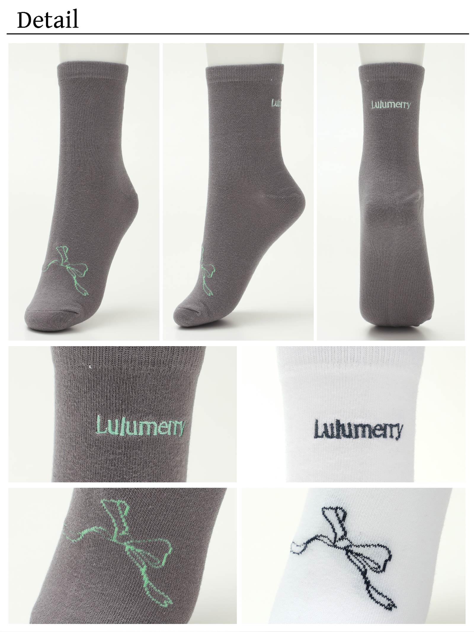 【YouTuber流那プロデュース/Lulumerry】リボン&バックロゴソックス