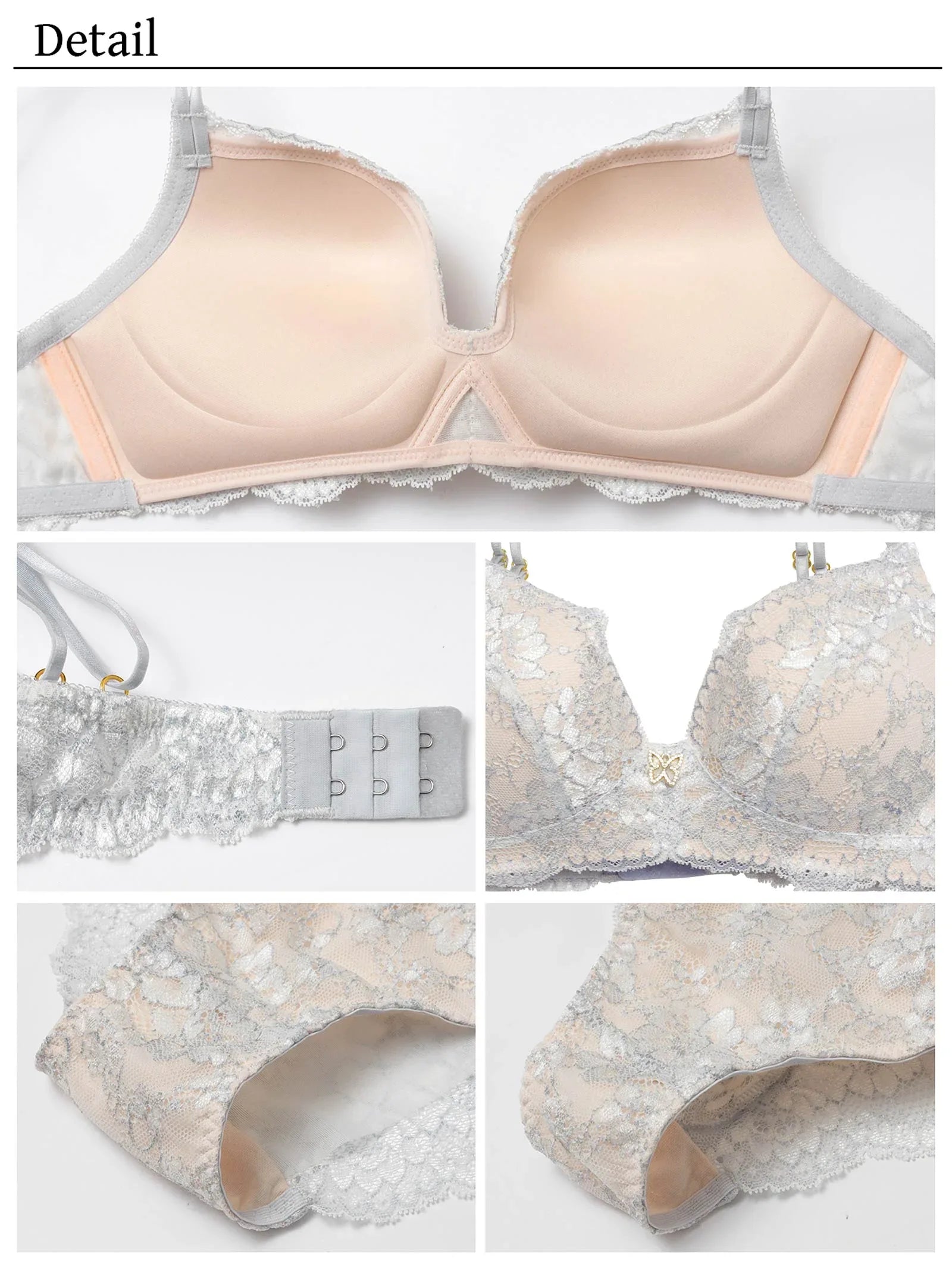 【YouTuber流那プロデュース/Lulumerry】カジュアルコード まんま”るな” ブラジャー&ショーツ / ホワイトグレー - 【公式】247Lingerie