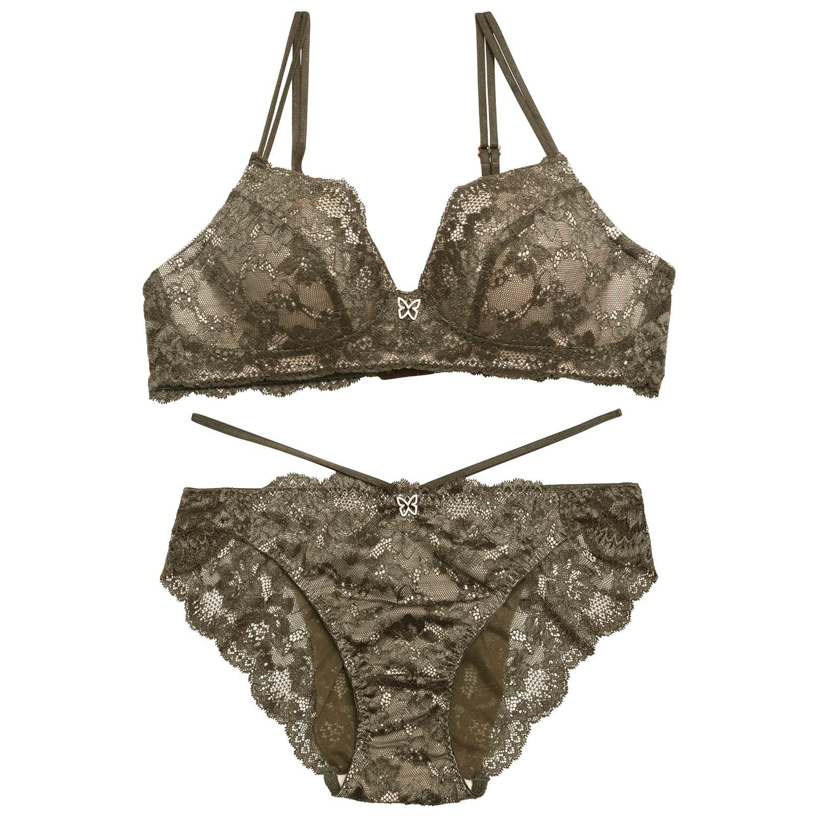 【YouTuber流那プロデュース/Lulumerry】カジュアルコード まんま”るな” ブラジャー&ショーツ / カーキ - 【公式】247Lingerie