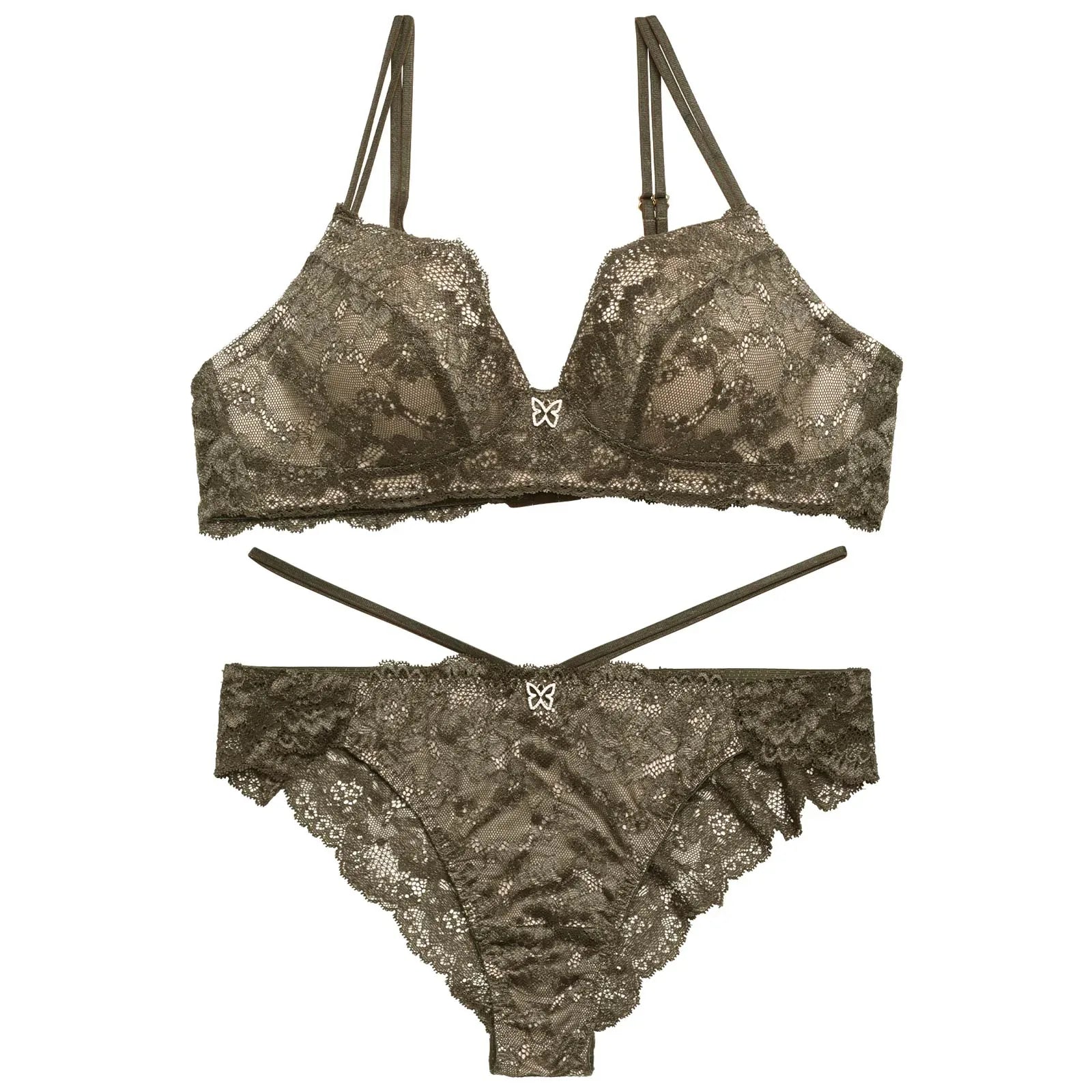 【YouTuber流那プロデュース/Lulumerry】カジュアルコード まんま”るな” ブラジャー&ショーツ / カーキ - 【公式】247Lingerie