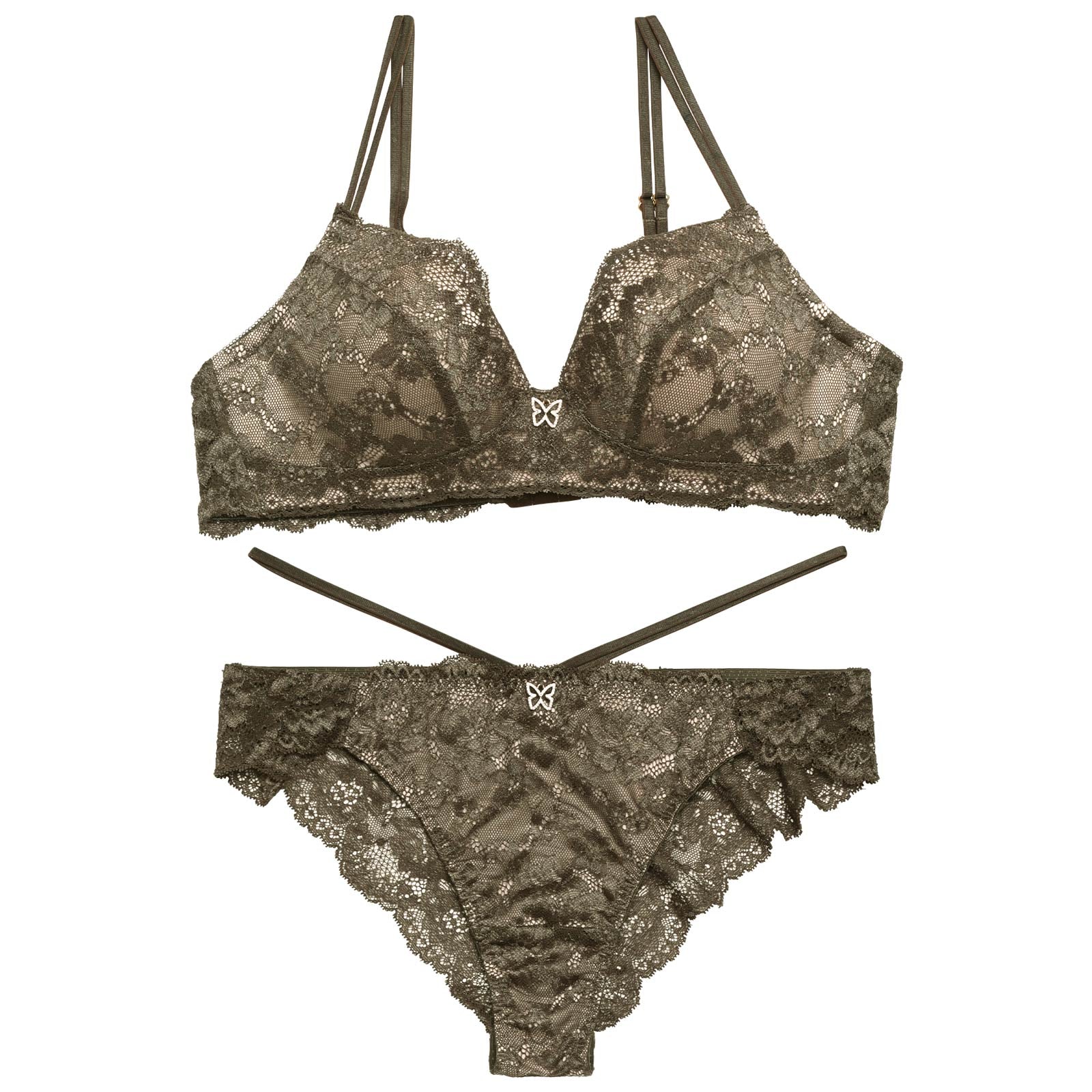 【YouTuber流那プロデュース/Lulumerry】カジュアルコード まんま”るな” ブラジャー&ショーツ / カーキ