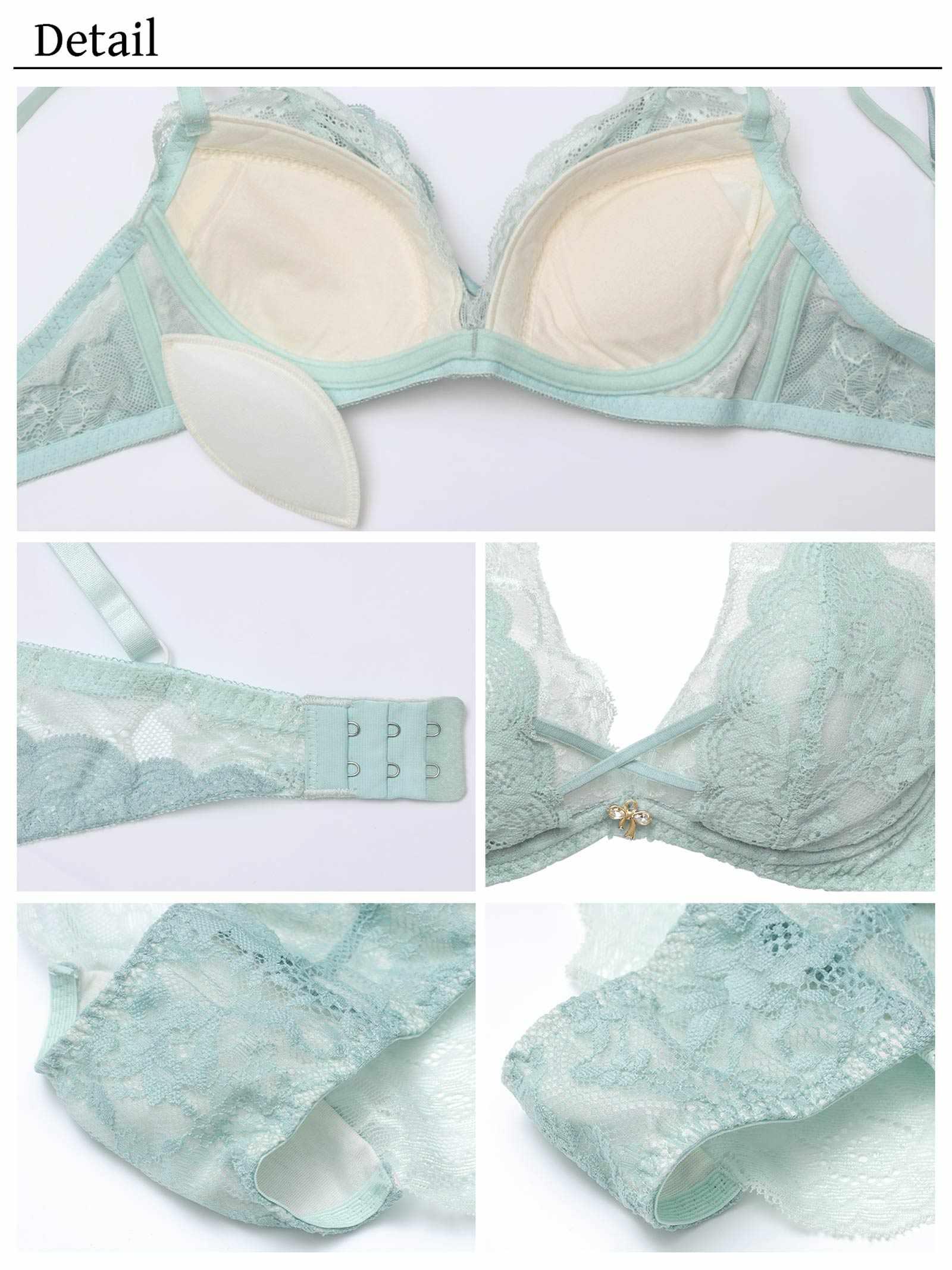 【YouTuber流那プロデュース/Lulumerry】レイヤードレース 盛りもっと ブラジャー&ショーツ /ミント - 【公式】247Lingerie