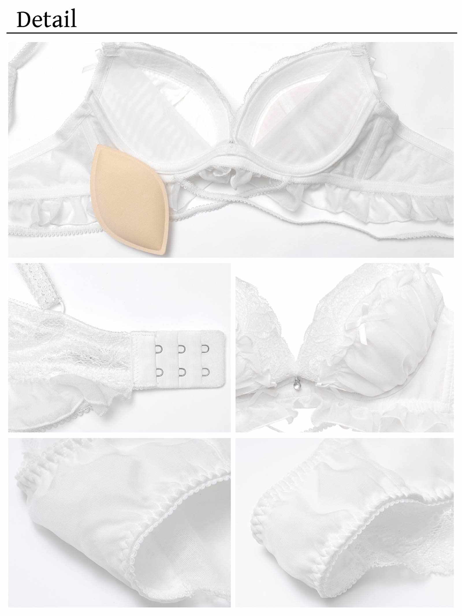 【YouTuber流那プロデュース/Lulumerry】エンジェルフリル 盛りもっと ブラジャー&ショーツ /ホワイト - 【公式】247Lingerie