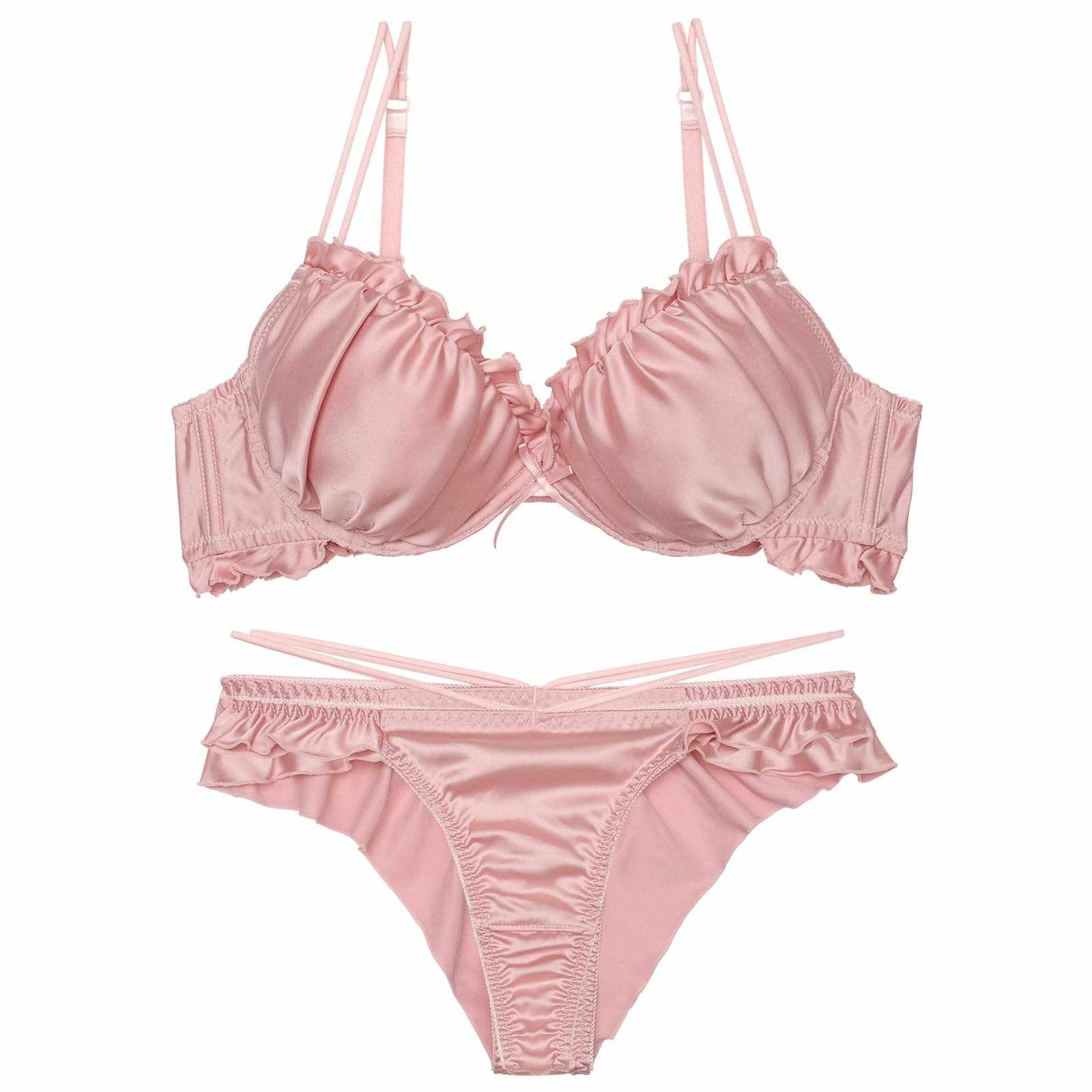 【ぴょな(PyunA.)プロデュース/Enfel】サテンフリルエンジェル ブラジャー&ショーツ