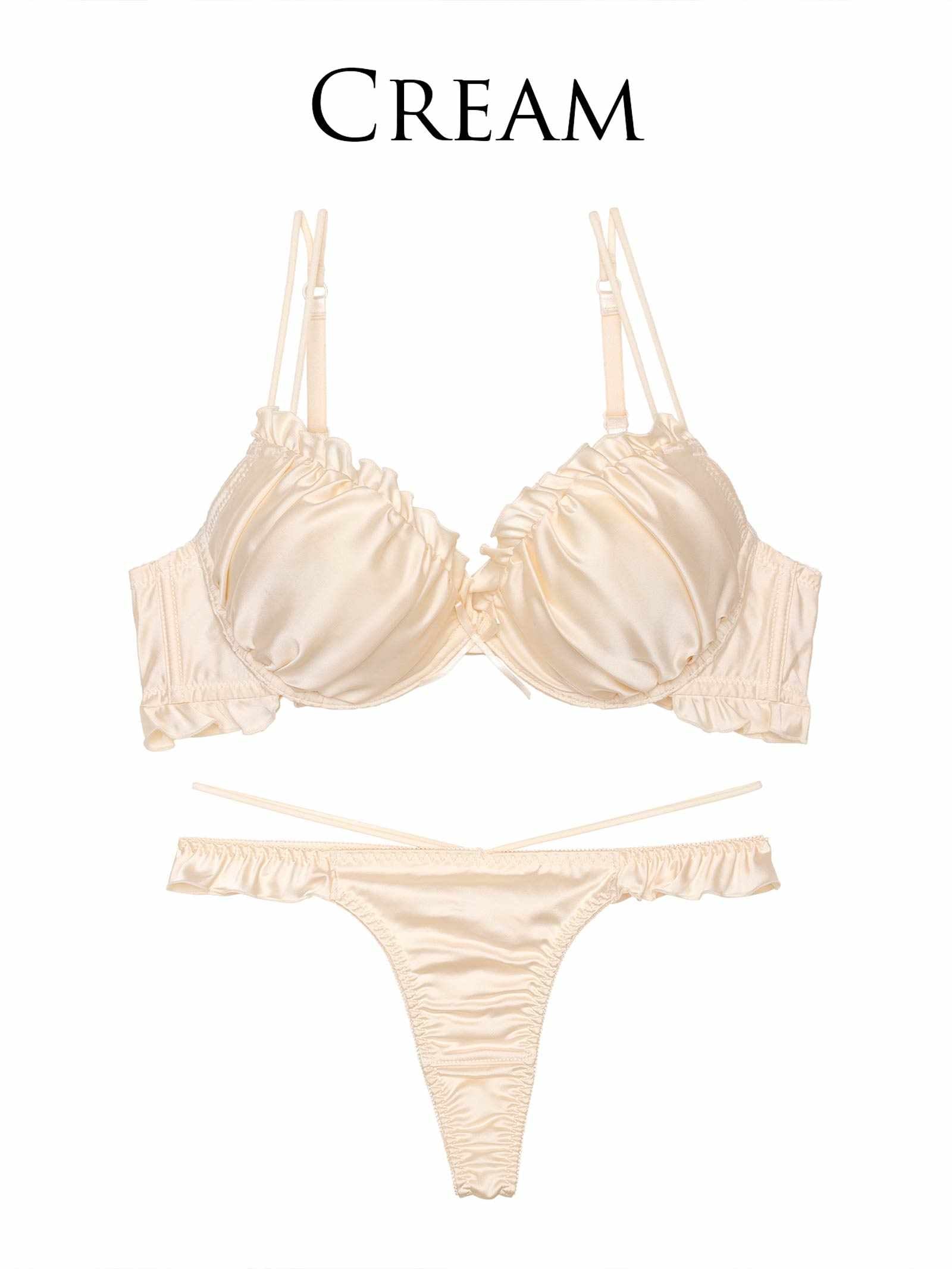 8/5新作!【ぴょな(PyunA.)プロデュース/Enfel】サテンフリルエンジェル ブラジャー&Tバック