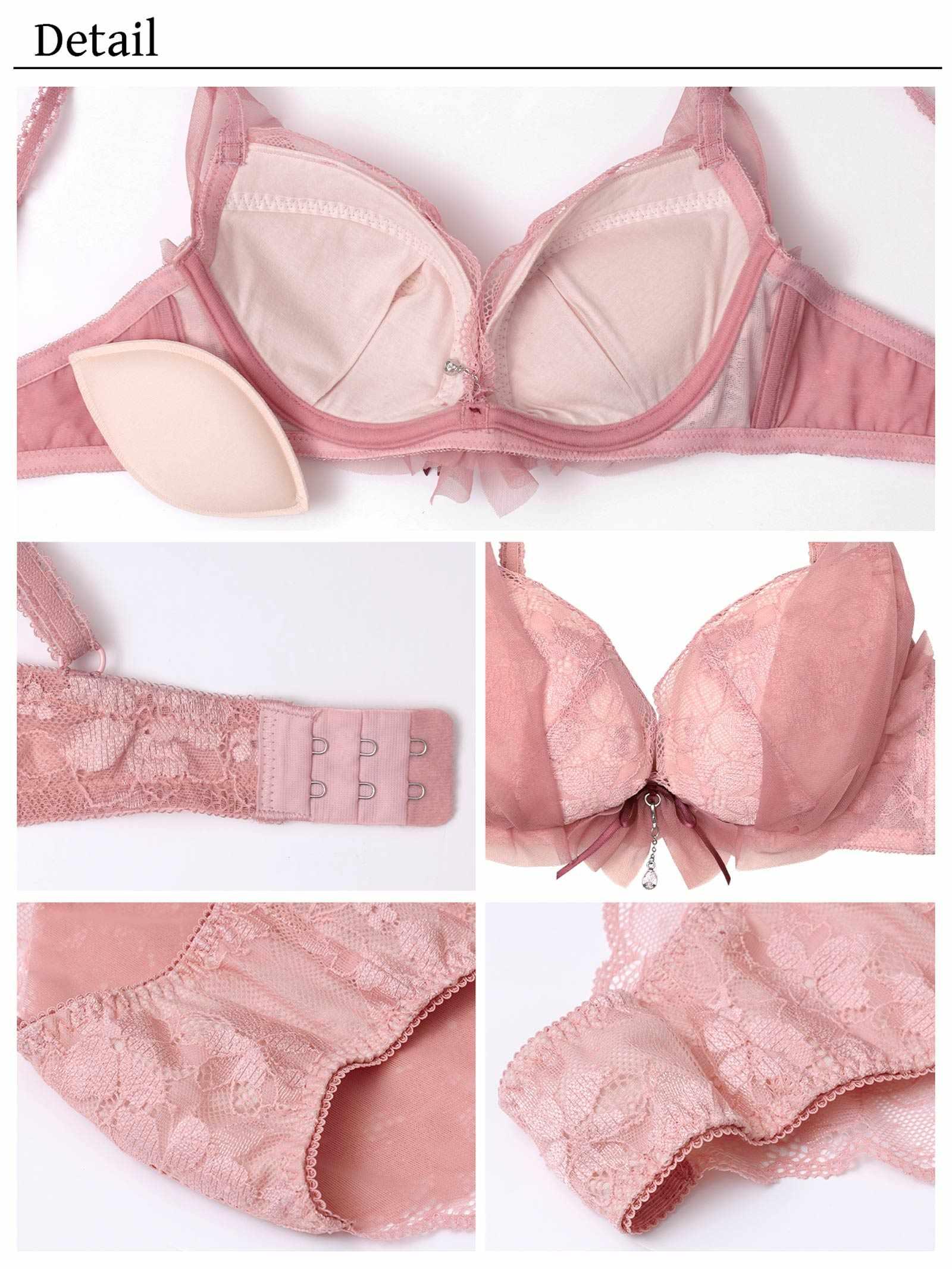 【YouTuberるなプロデュース/Lulumerry】レイヤーシフォンリボン 盛りもっと ブラジャー&ショーツ /ピンク