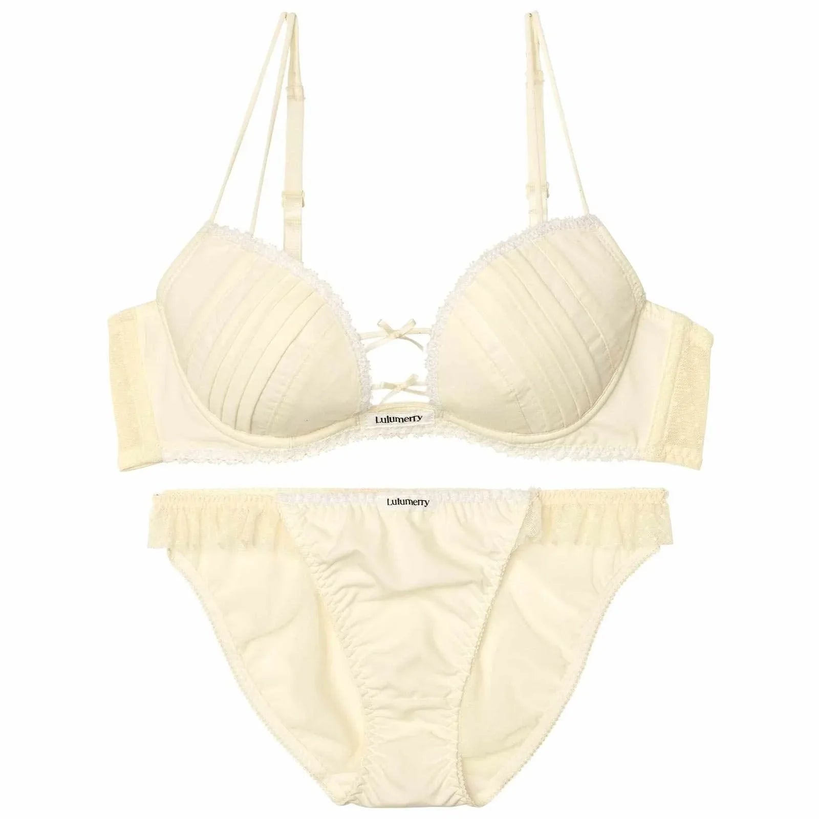 【YouTuber流那プロデュース/Lulumerry】タックシャツ 盛りもっと ブラジャー&ショーツ /アイボリー