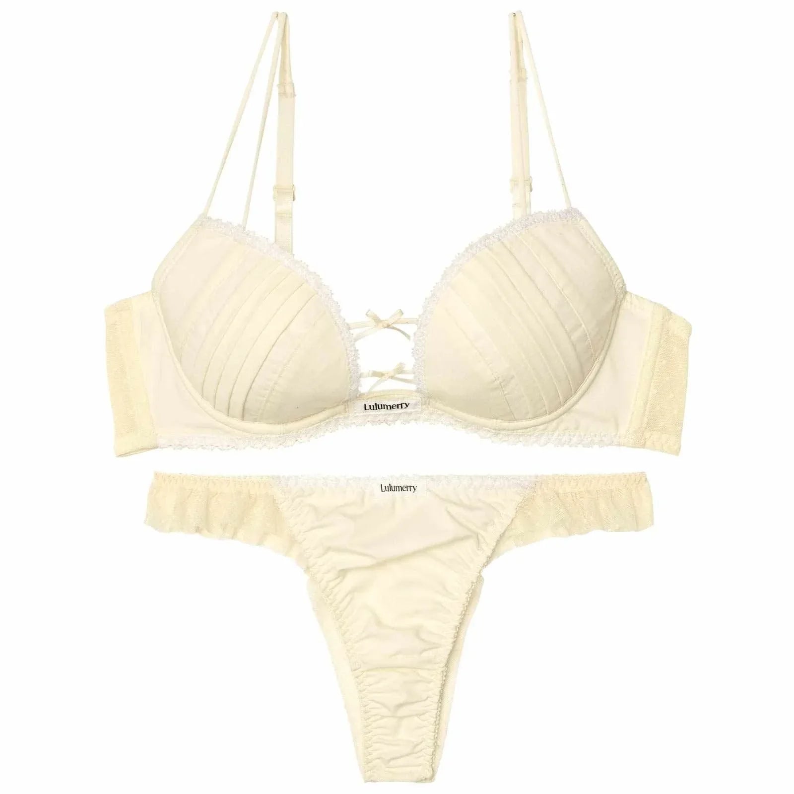 【YouTuber流那プロデュース/Lulumerry】タックシャツ 盛りもっと ブラジャー&ショーツ /アイボリー