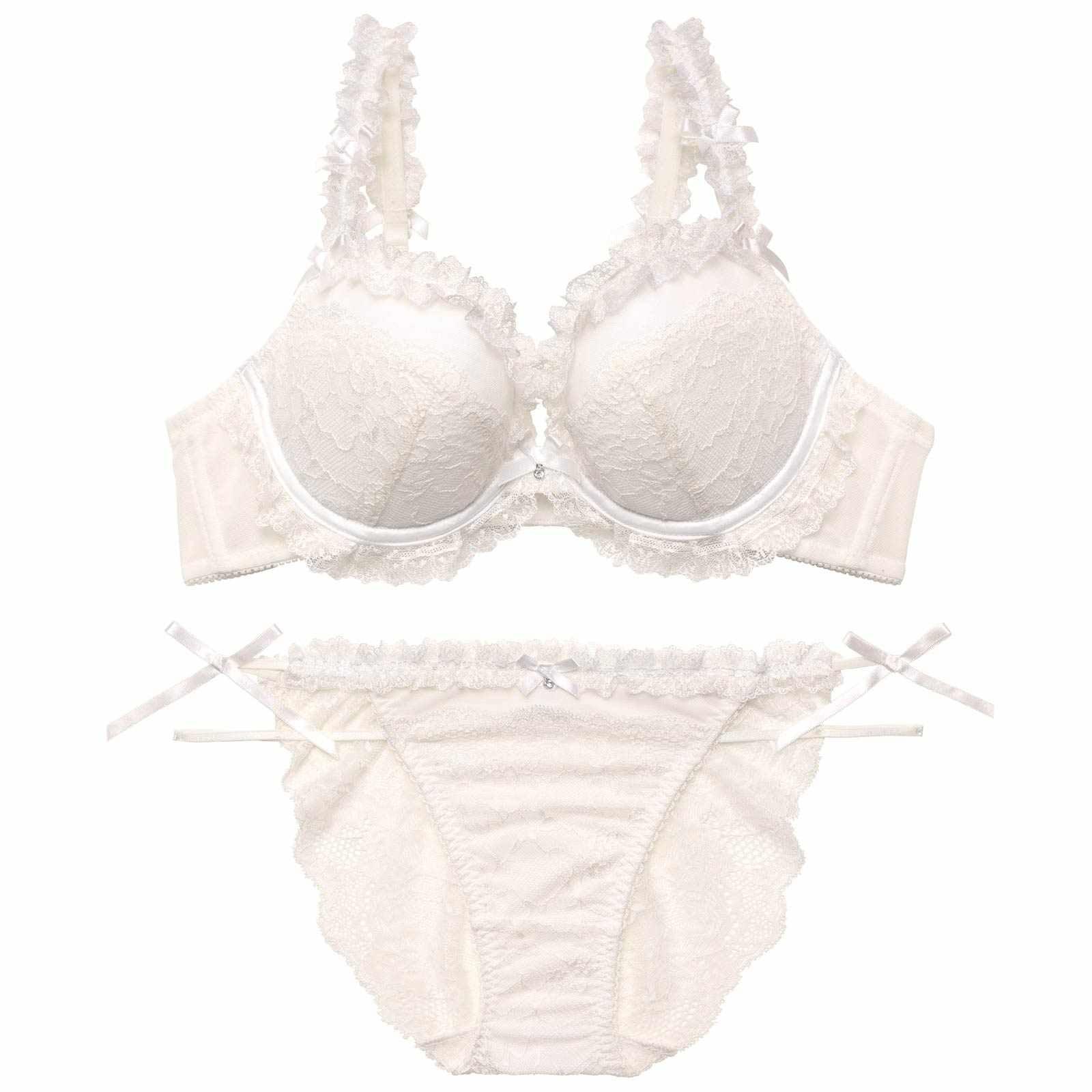 【YouTuber流那プロデュース/Lulumerry】クラシカルレース 盛りもっと ブラジャー&ショーツ /ホワイト - 【公式】247Lingerie