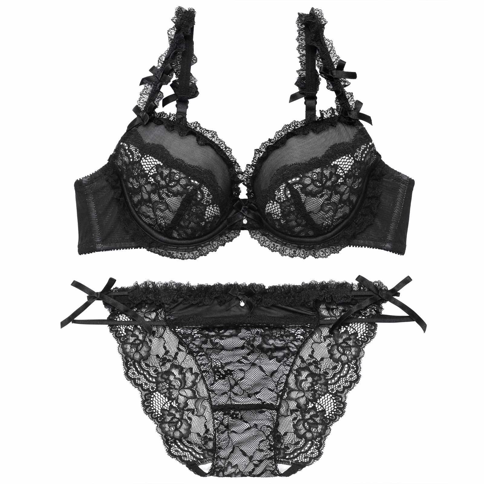 【YouTuber流那プロデュース/Lulumerry】クラシカルレース 盛りもっと ブラジャー&ショーツ /ブラック - 【公式】247Lingerie