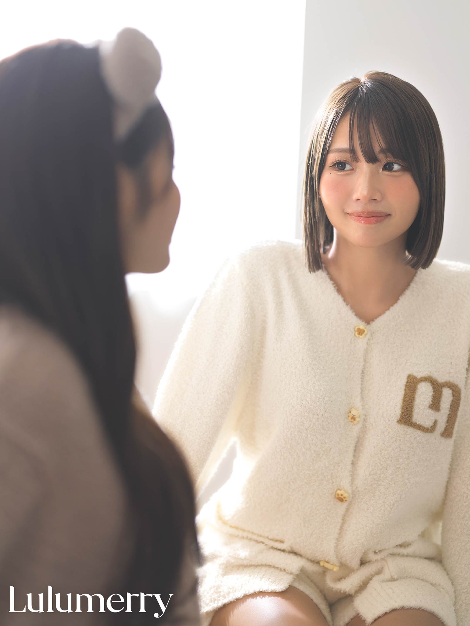 【YouTuber流那プロデュース/Lulumerry】クッキーベア ルームウェア レディーストップス&ショートパンツ&ヘアバンドセット / ホワイトベア(WHITE)