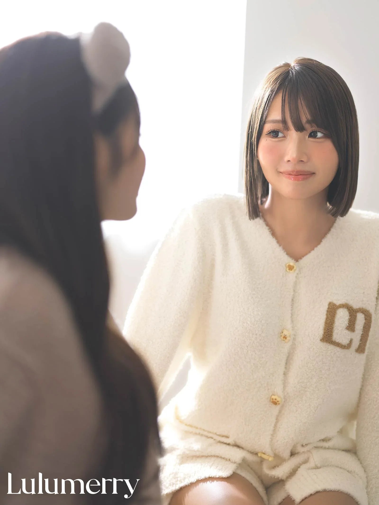 【YouTuber流那プロデュース/Lulumerry】クッキーベア ルームウェア レディーストップス&ショートパンツ&ヘアバンドセット / ホワイトベア(WHITE) - 【公式】247Lingerie