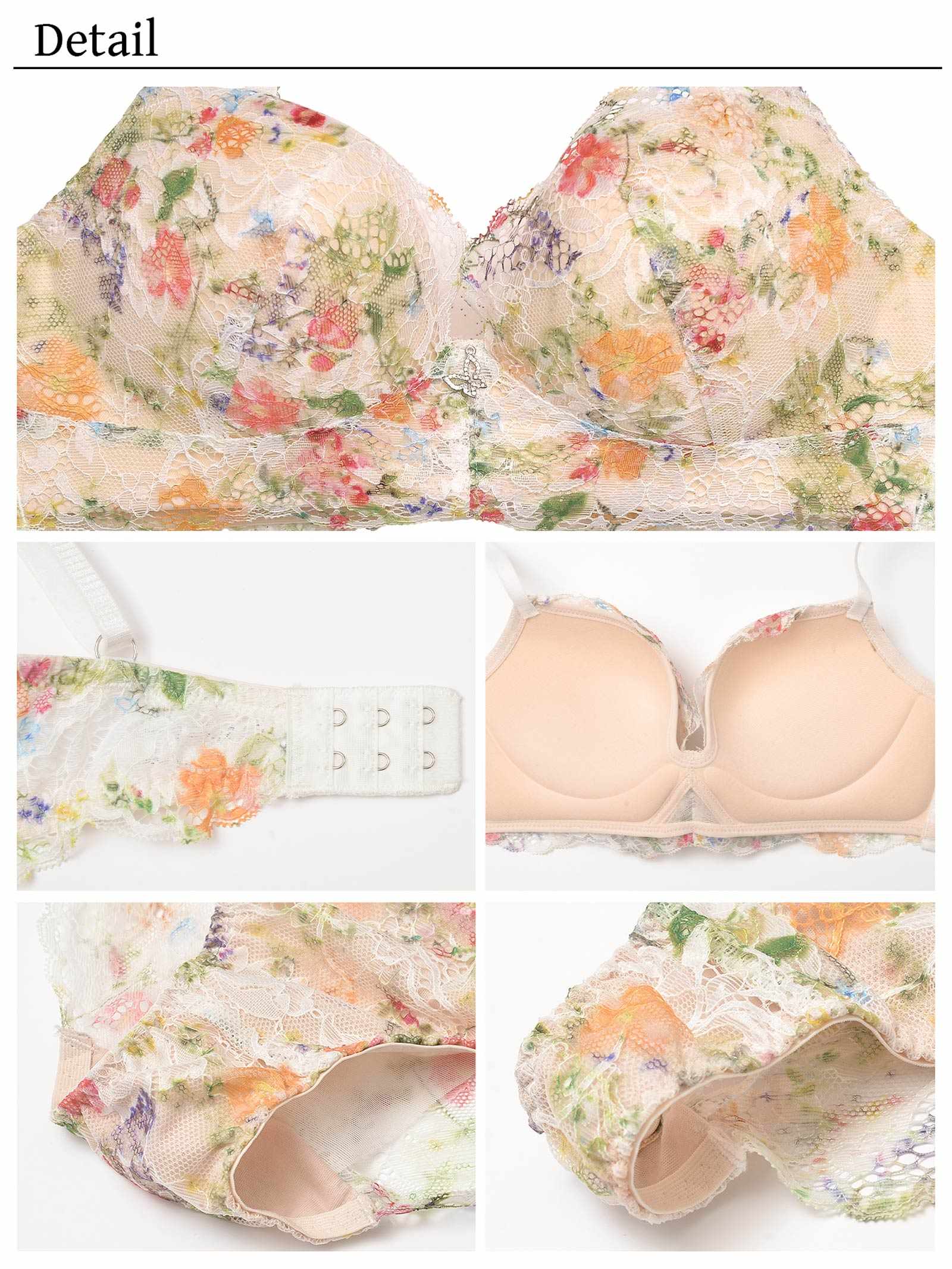 【ばんばんざい るなプロデュース/Lulumerry】マルチフラワー まんま”るな” ブラジャー&ショーツ / ホワイト