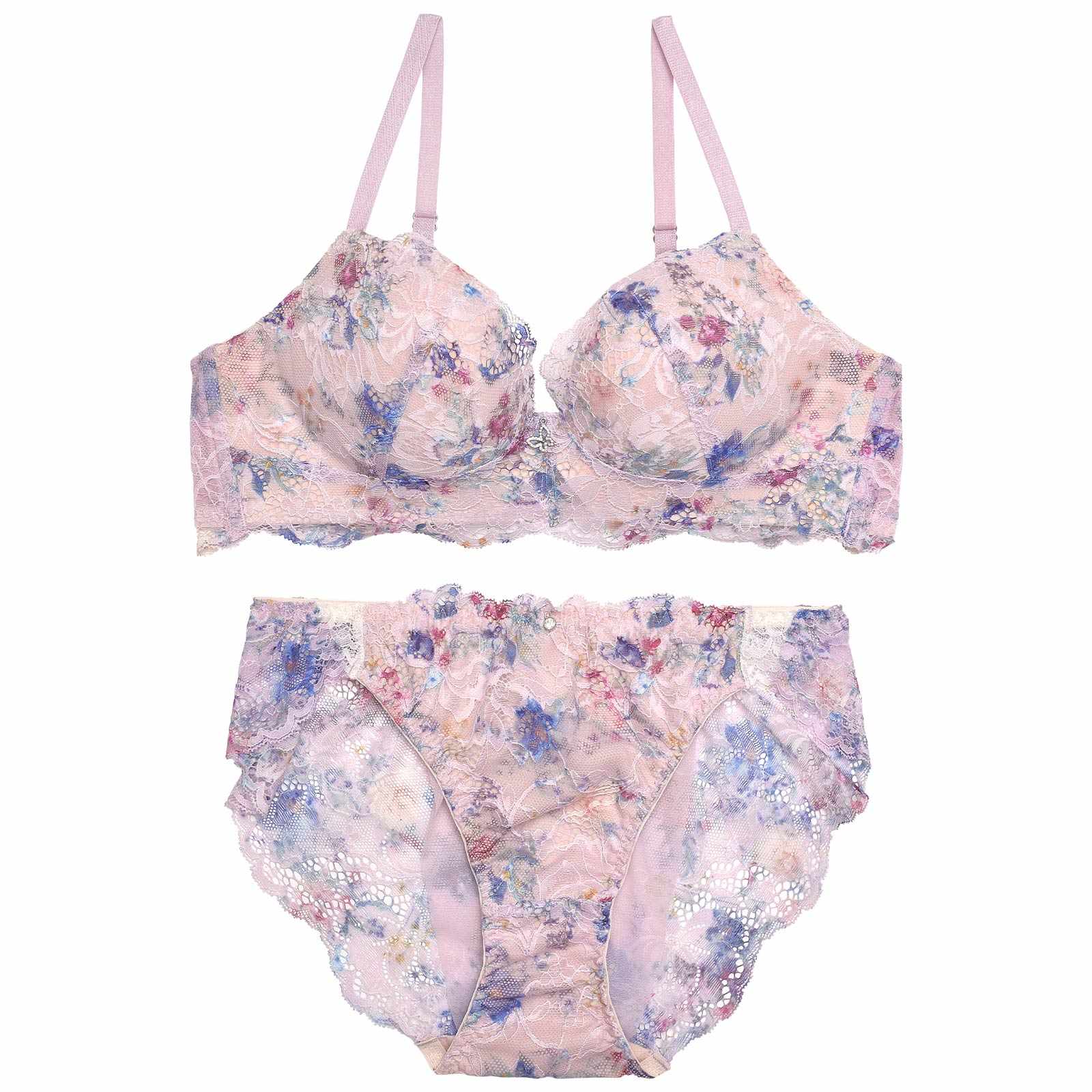 【YouTuber流那プロデュース/Lulumerry】マルチフラワー まんま”るな” ブラジャー&ショーツ / ラベンダー