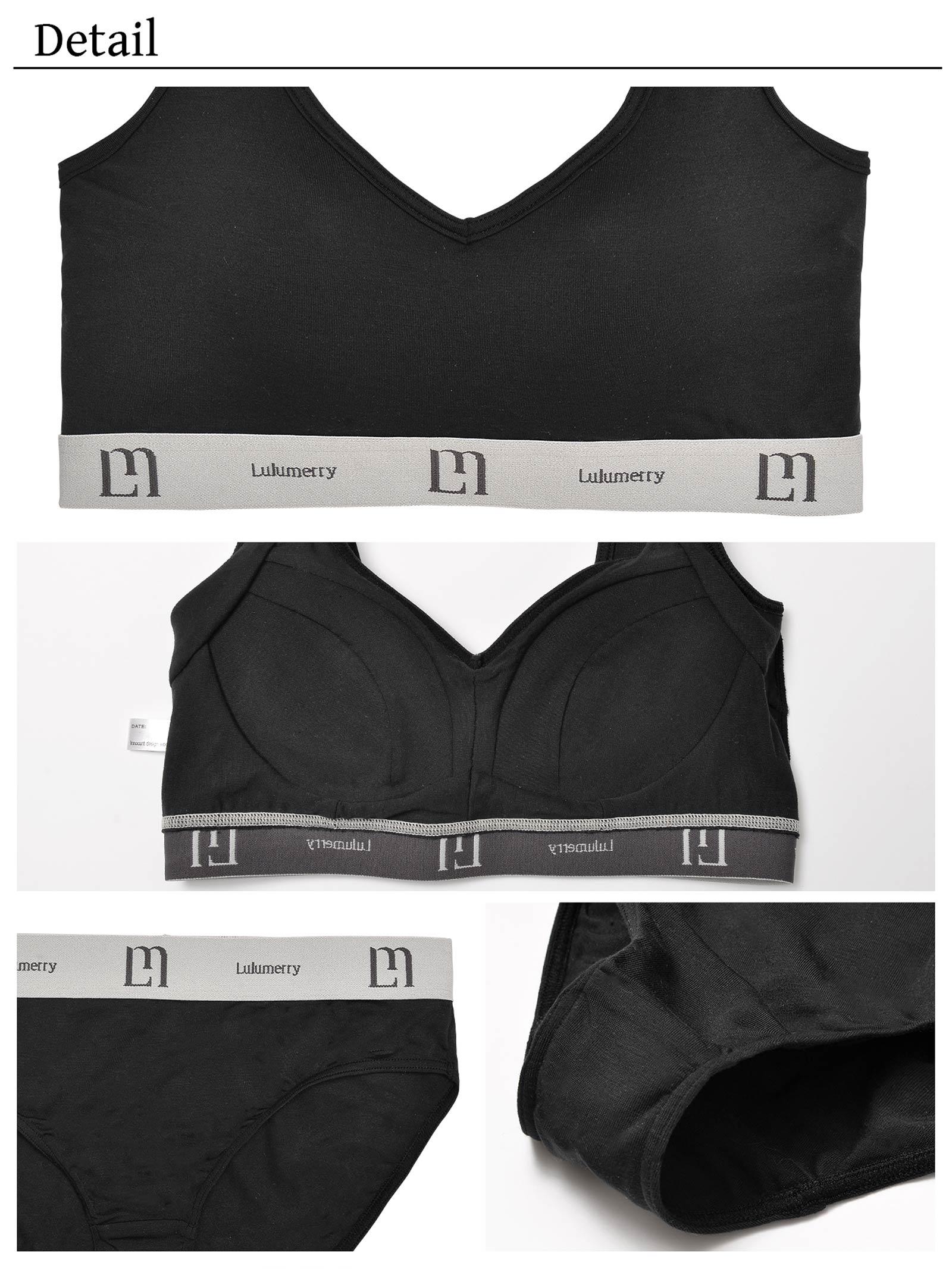 【YouTuber流那プロデュース/Lulumerry】モノグラムロゴ まんま”るな” ブラジャー&ショーツ / ブラック - 【公式】247Lingerie