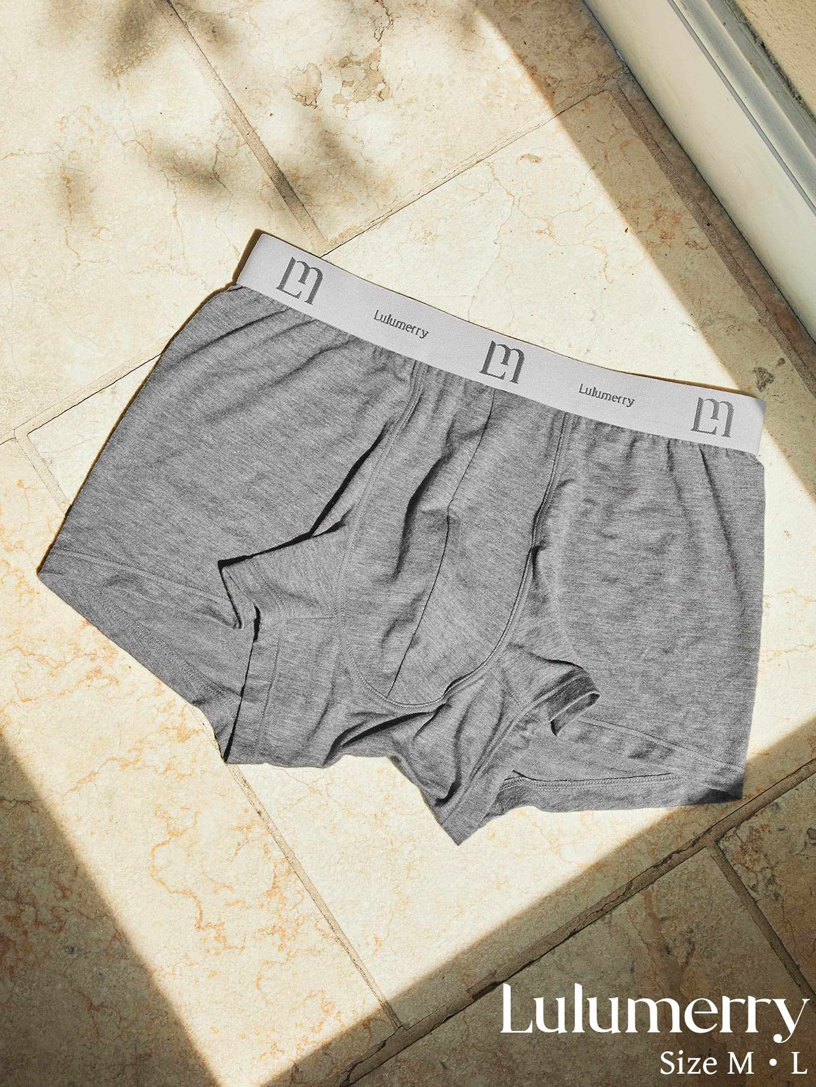 【ばんばんざい るなプロデュース/Lulumerry】モノグラムロゴ メンズパンツ/グレー