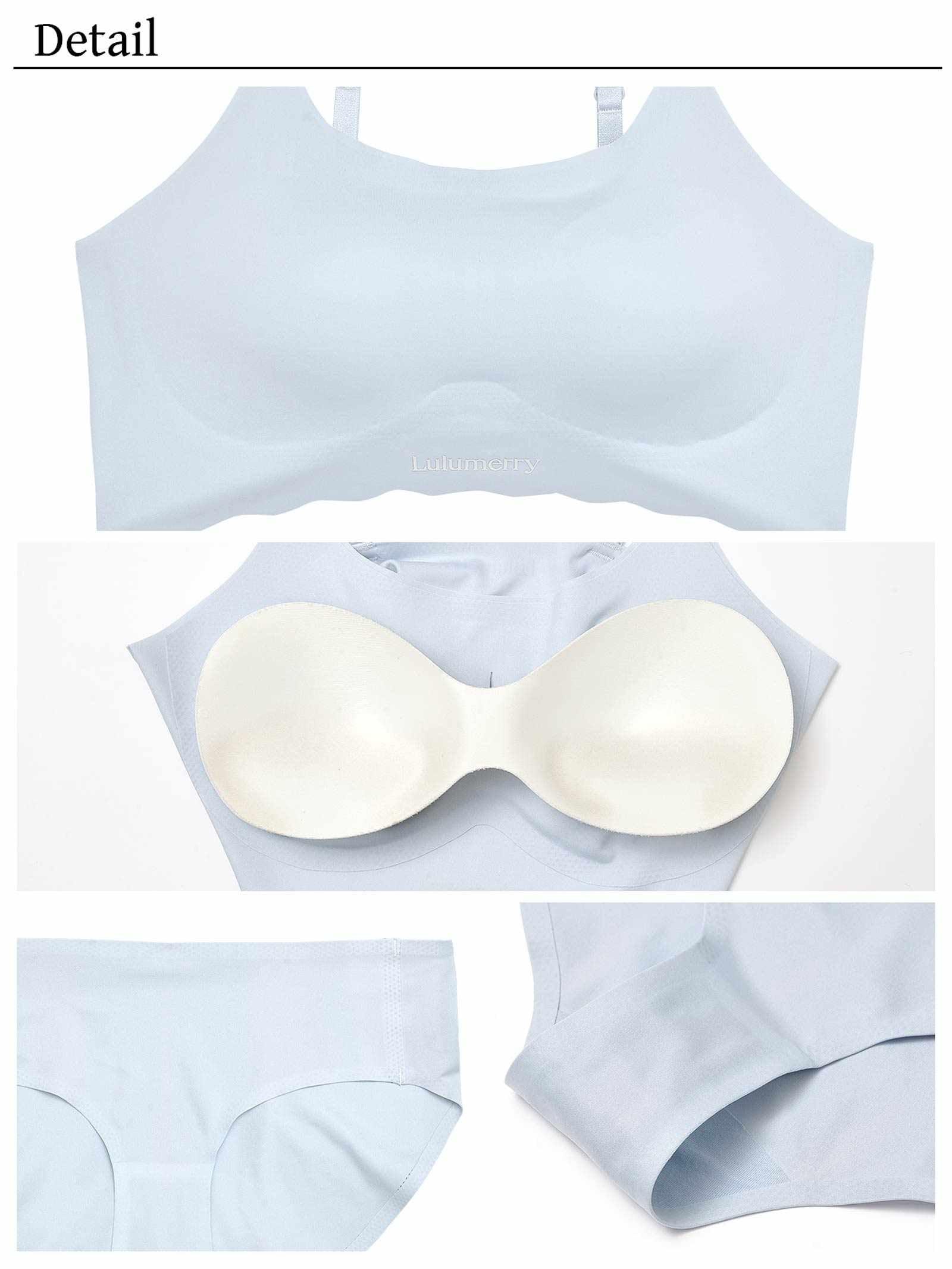 【YouTuber流那プロデュース/Lulumerry】ストレスフリー まんま”るな” ブラジャー&ショーツ / サックスブルー - 【公式】247Lingerie