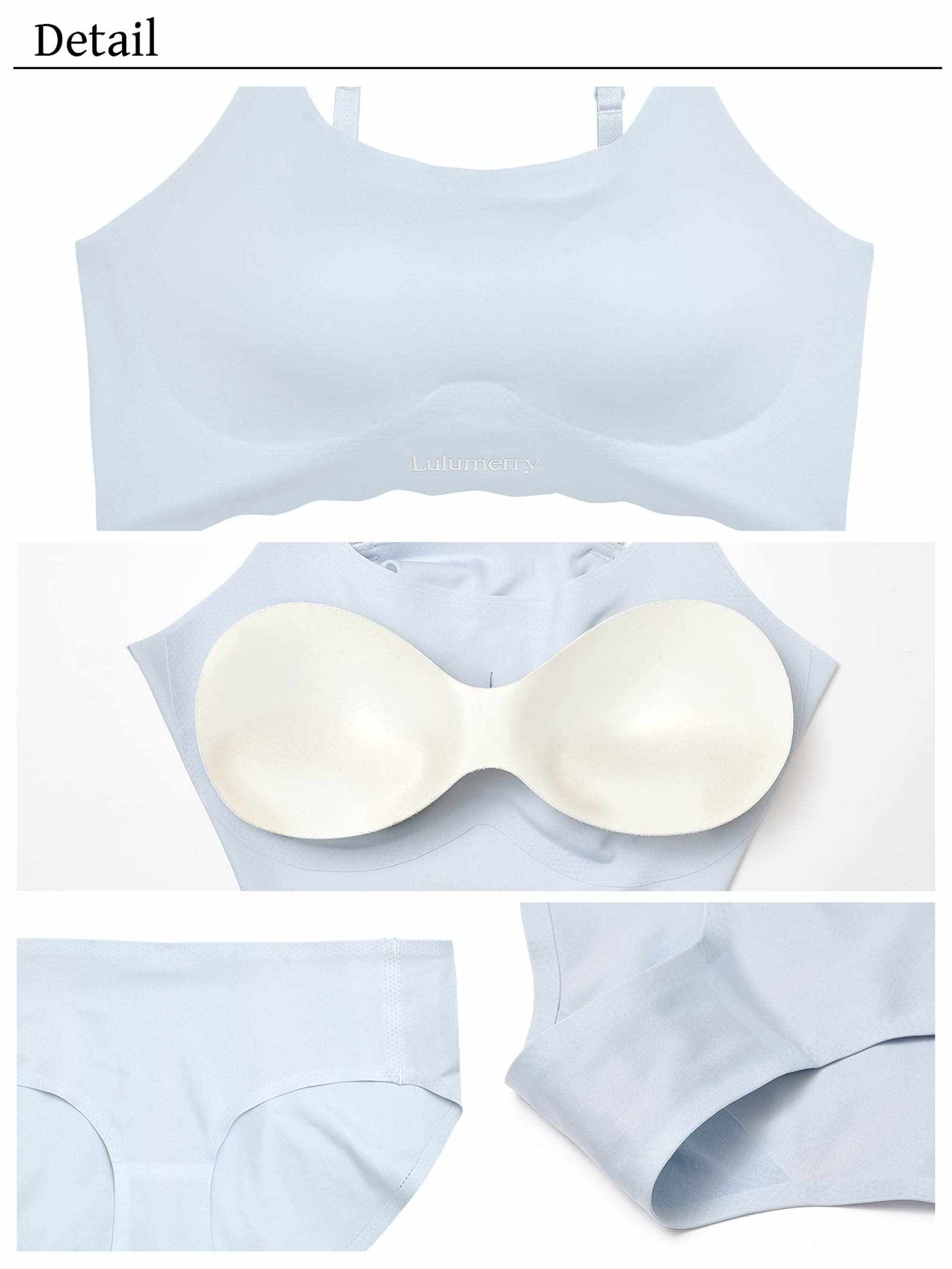 【ばんばんざい るなプロデュース/Lulumerry】ストレスフリー まんま”るな” ブラジャー&ショーツ / サックスブルー