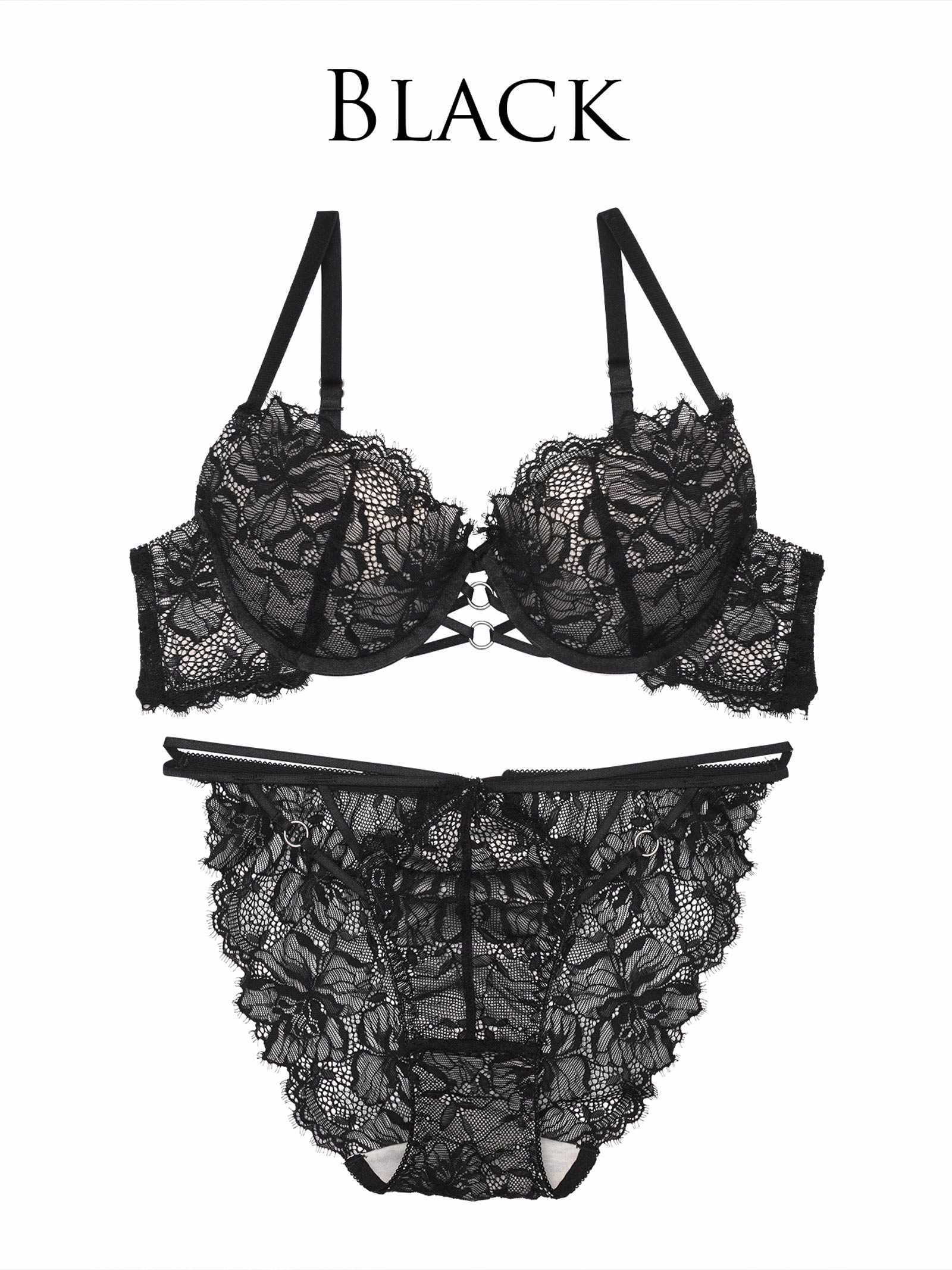 8/5新作!【ぴょな(PyunA.)プロデュース/Enfel】レースストリングデビル ブラジャー&ショーツ