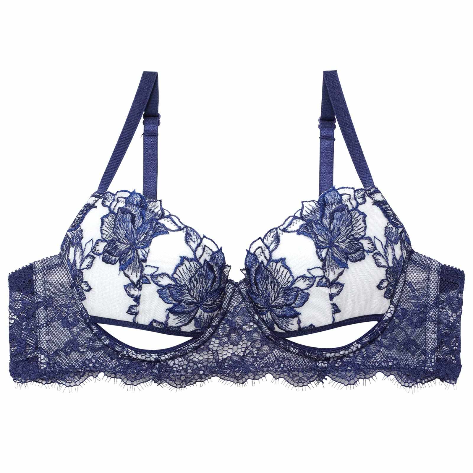 2/12新作!【14日以降順次発送】【ぴょな(PyunA.)プロデュース/Enfel】ブルームカットブラジャー ネイビー