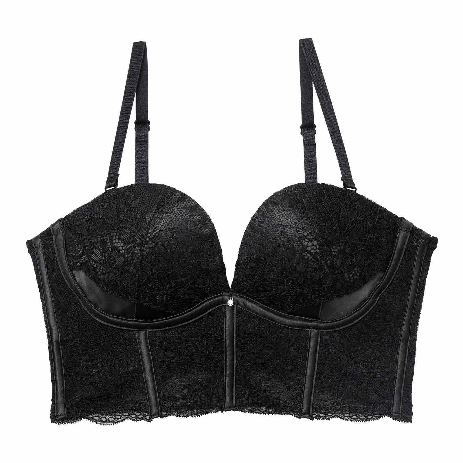 【てんちむプロデュース/QQz】デコルテプッシュブラジャー/ブラック