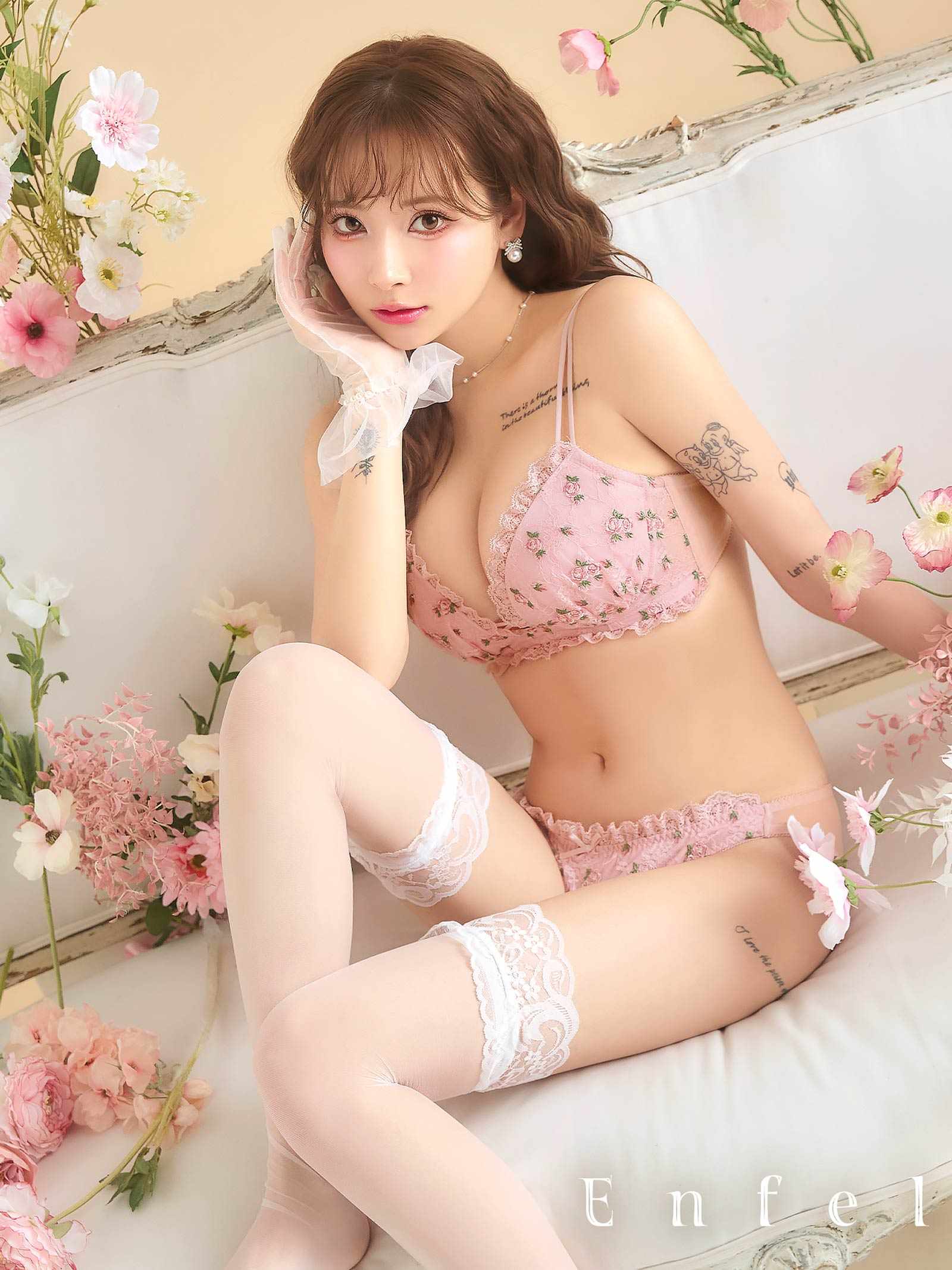 4/24新作!【4/25より順次発送】【ぴょな(PyunA.)プロデュース/Enfel】ノーブルローズブラジャー L.PINK