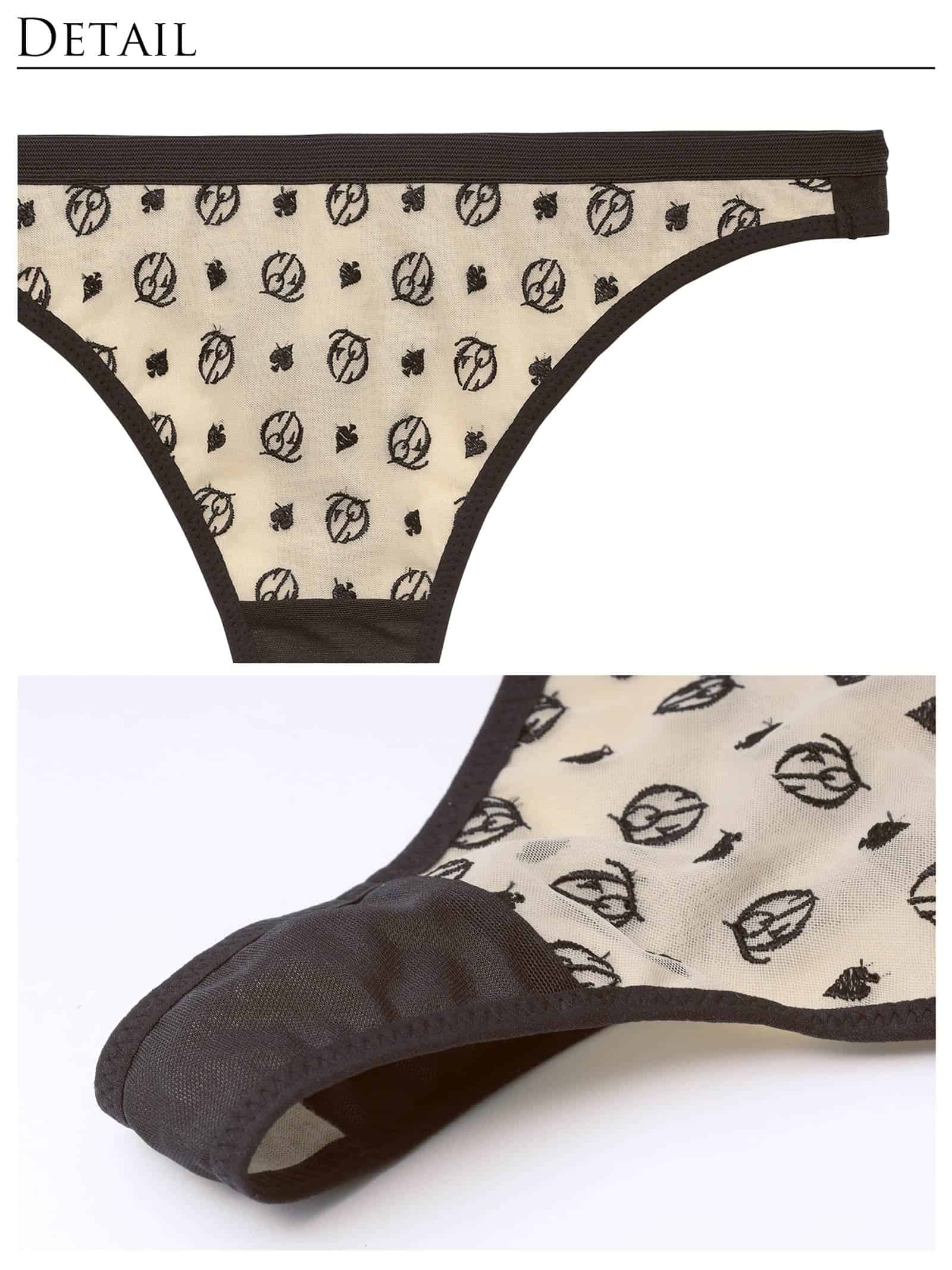 【てんちむプロデュース/QQz】モノグラムメイクブラジャー&Tバックショーツ